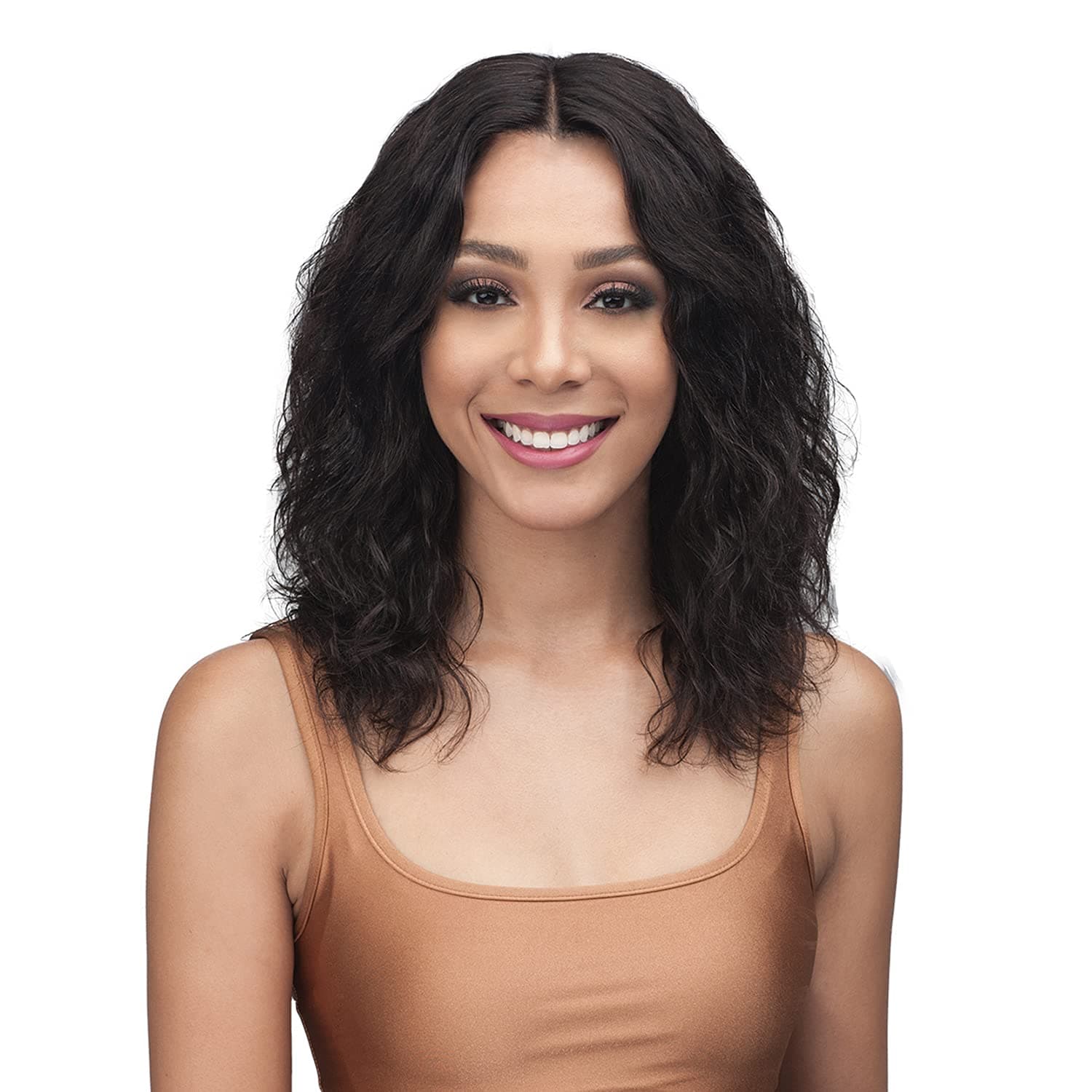 Bobbi Boss BUNDLE Hair Wig Brazilian Virgin Remi 100% Unprocessed Human Hair Hand-Tied 13"X4" Free Parting Swiss Lace Front Wig MHLF310 NISA [NATURAL]
