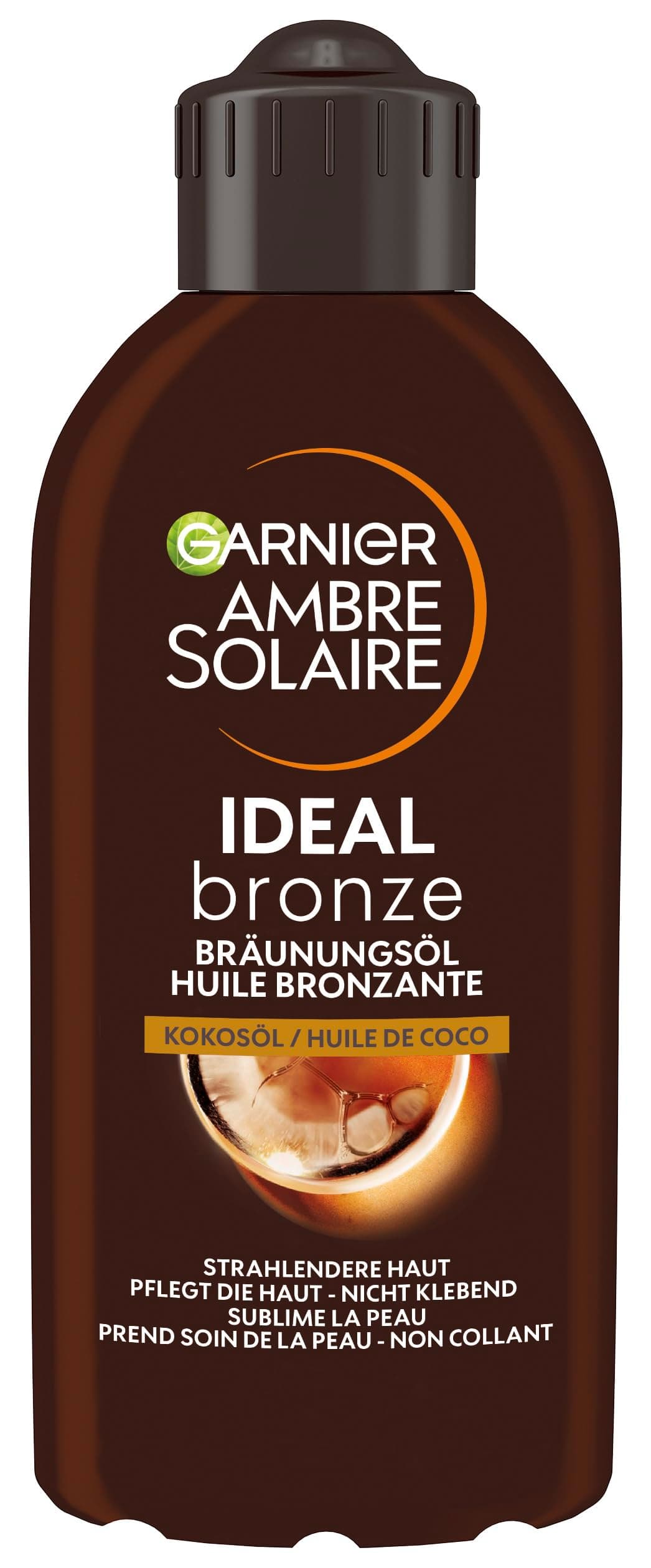 Garnier Tanning Oil for Face and Body, Nourishing Sun Oil for Gently Tanned Skin, Ambre Solaire with Coconut Fragrance, 1 x 200 ml