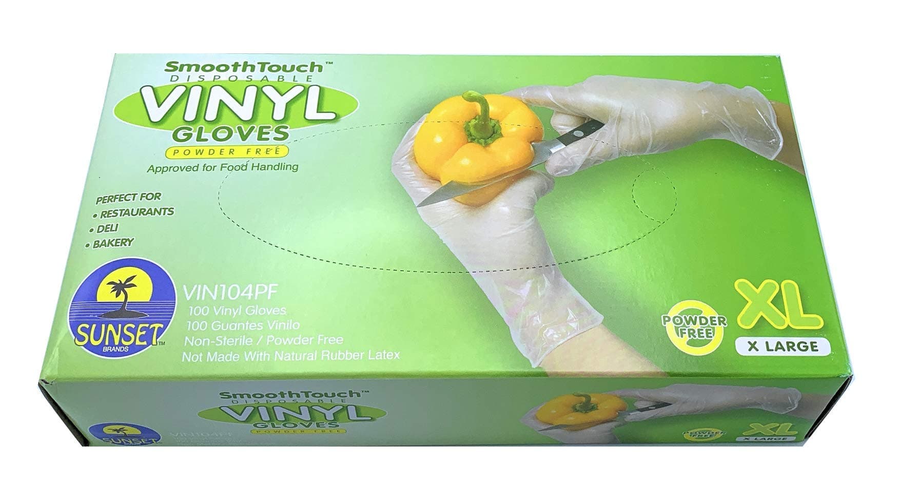 Sunset Powder Free Vinyl Gloves (X-Large)