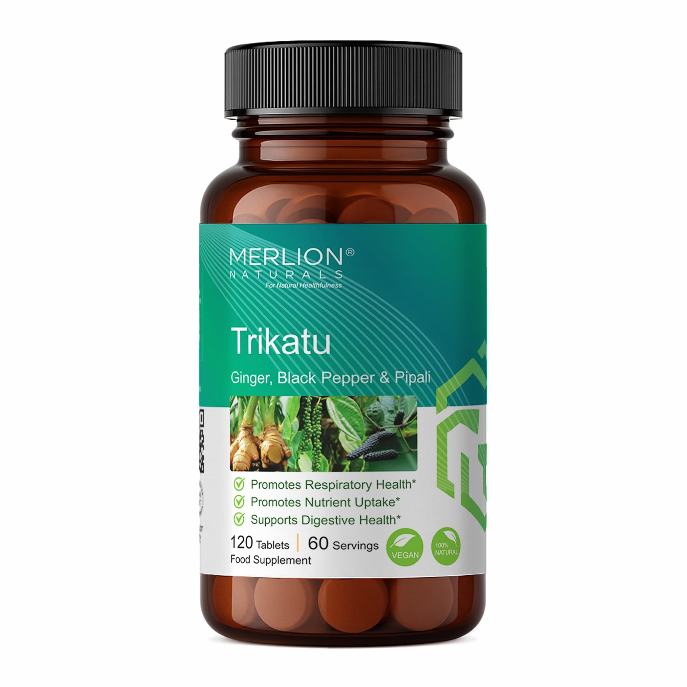 Trikatu Tablets ( Ginger, Black Pepper & Pippali ), All Natural, Pure Herbs 500mg x 120 Tablets