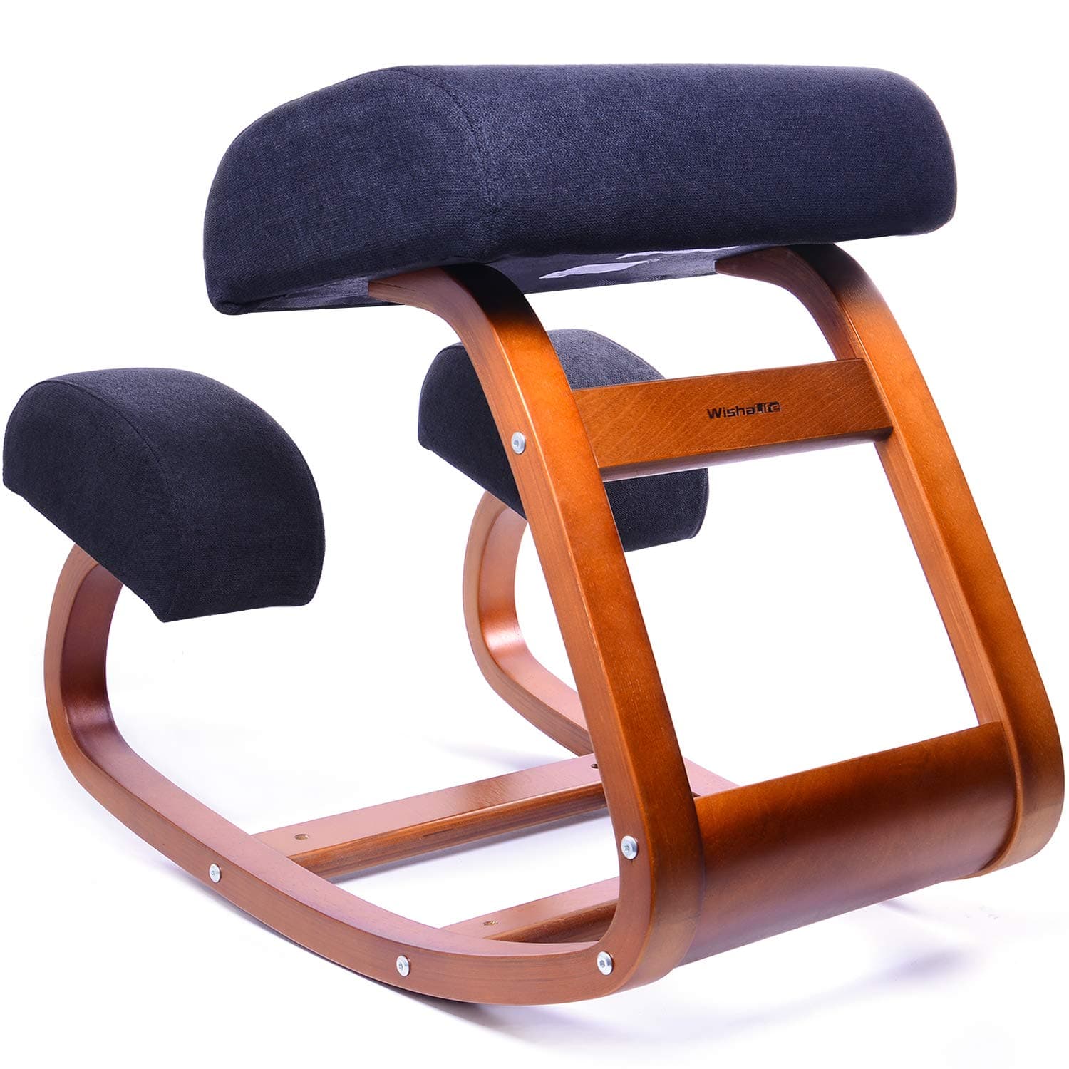 Ergonomic Office Chair, WishaLife Kneeling Chair Rocking Posture Wood Stool