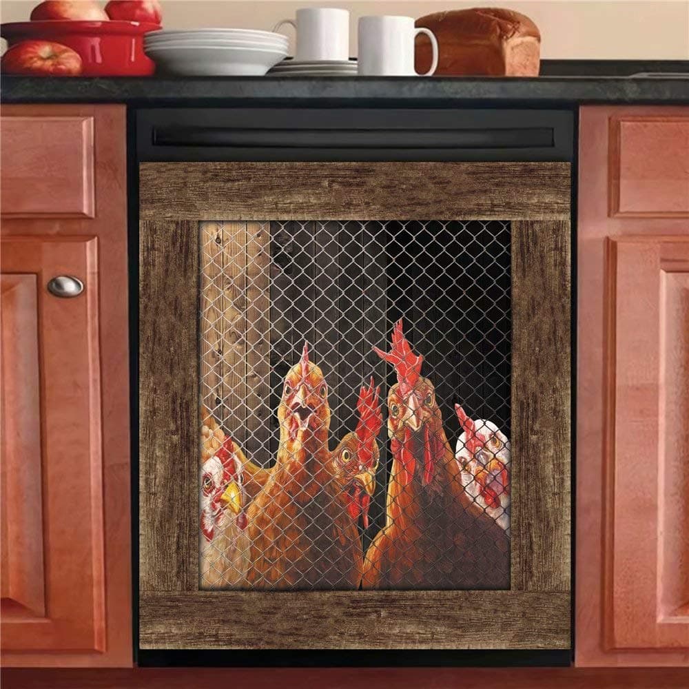 HomeT Kitchen Der Rooer Hen Dishwasher Magnet icker,untry Chicken Refrigerator Magnetic ver,Fridge Panels,Home Cabinet Decals Appliances ickers 23Wx17H,Magnet 23 W x 17 H h