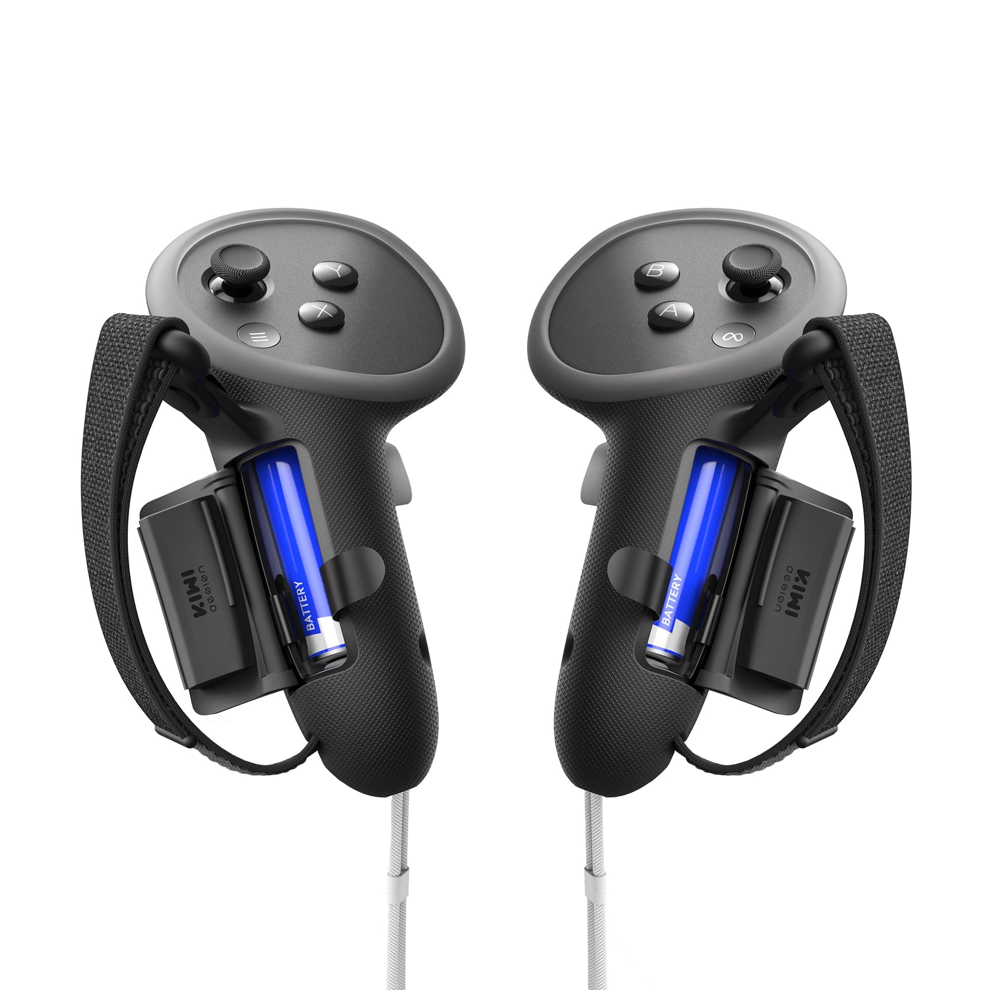 KIWI design G4 Pro Upgraded Controller Grips Protector Compatible with Oculus/Meta Quest 3/3S, Non-Slip Handle Cover with Battery Opening, Accessories Made for Meta