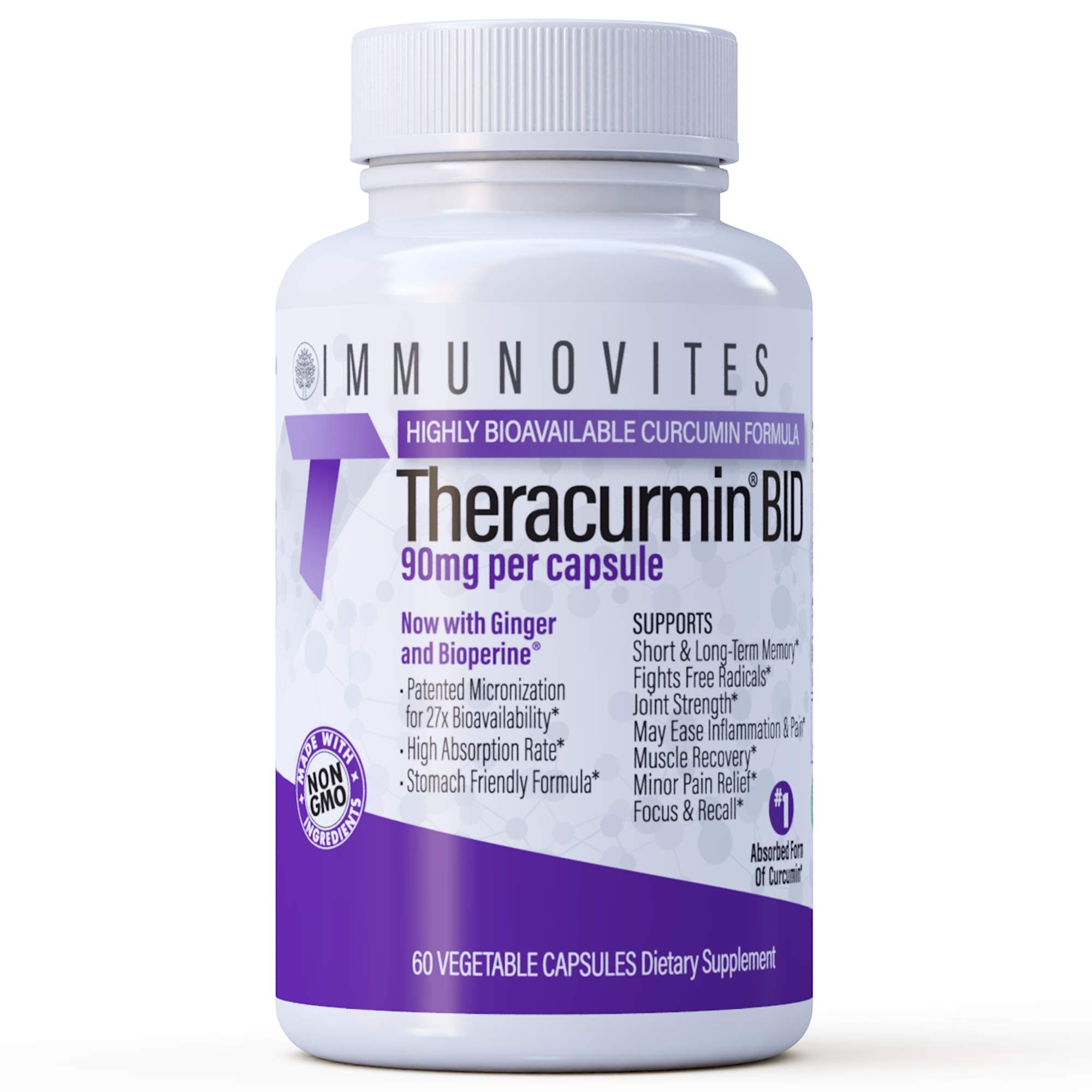 Theracurmin BID 300mg - Now w/Ginger & Bioperine (60ct Bottle)