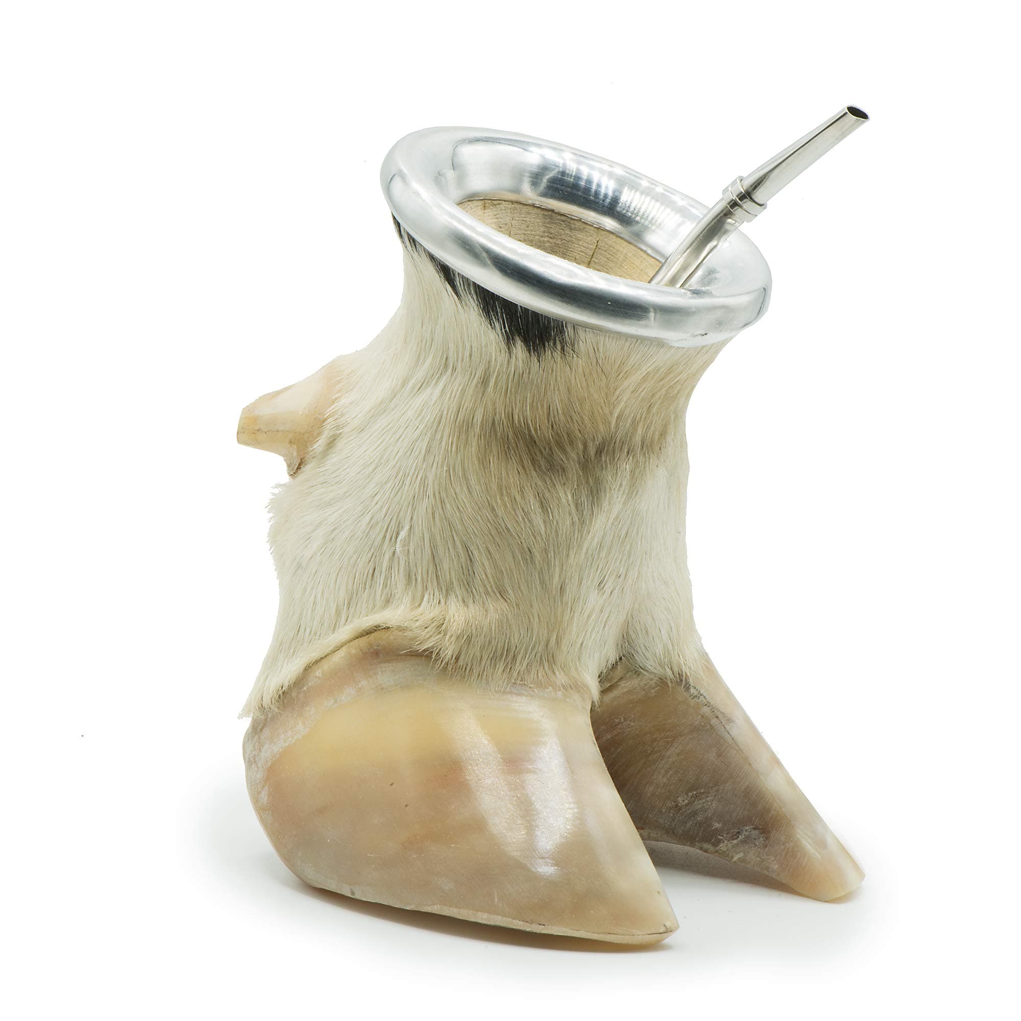 Natural Mate Gourd and Hoof Cup | Free bombilla included (White, Small - 3.5 fl.oz.)