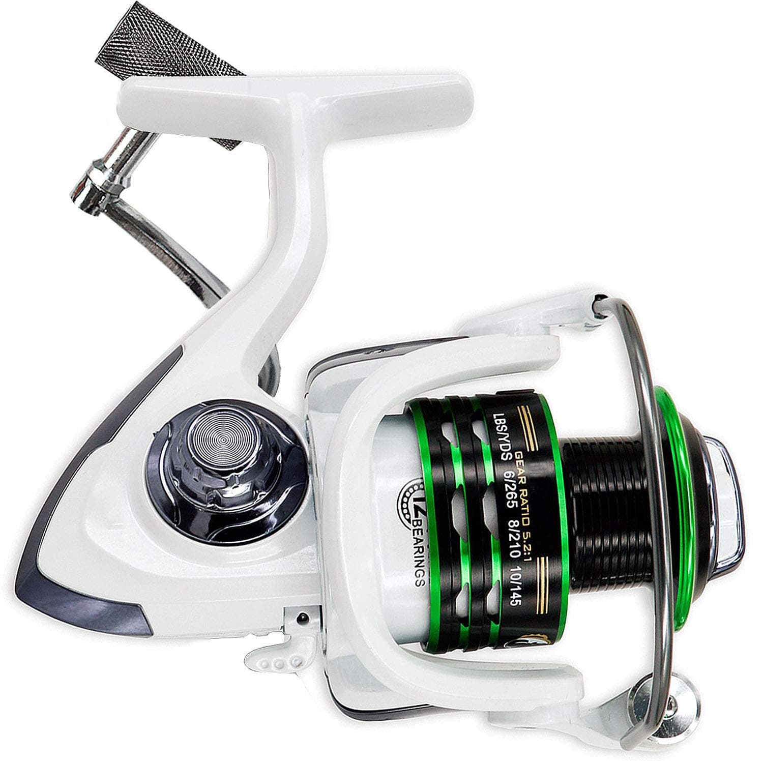 Thekuai Spinning Fishing Reel for Freshwater Saltwater 12 + 1 Ball Bearings Left/Right Interchangeable Collapsible Metal Handle Fishing Reels (HC5000)
