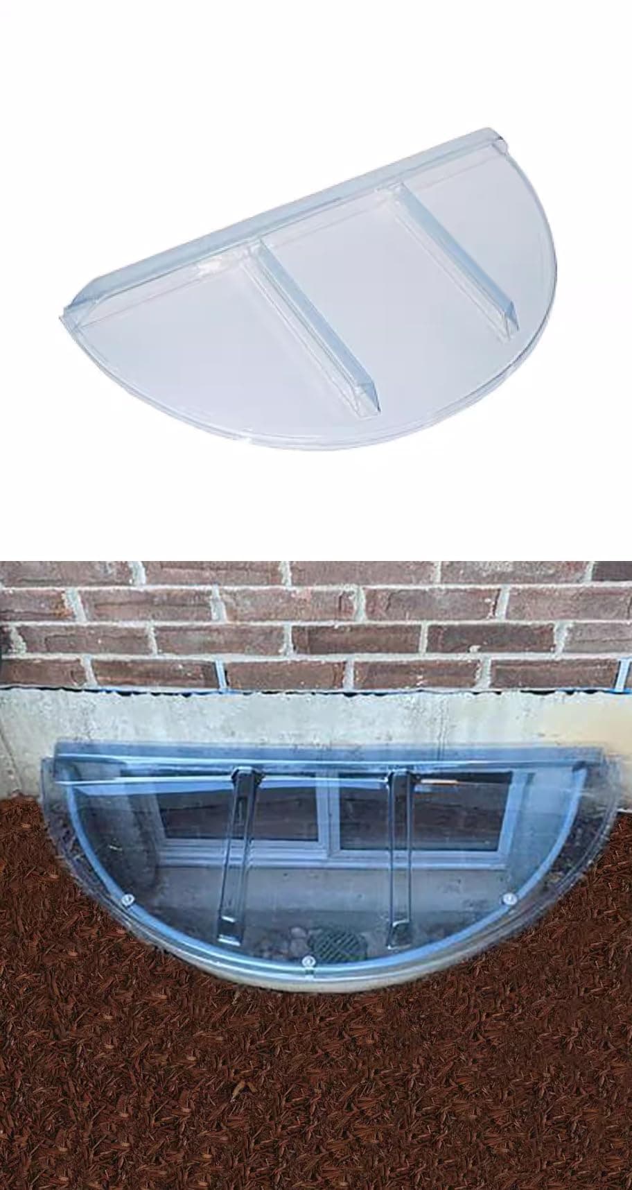 1 Pc Round Flat Window Well Cover 39 Inch Length x 17 Inch Depth x 2.5 Inch Height