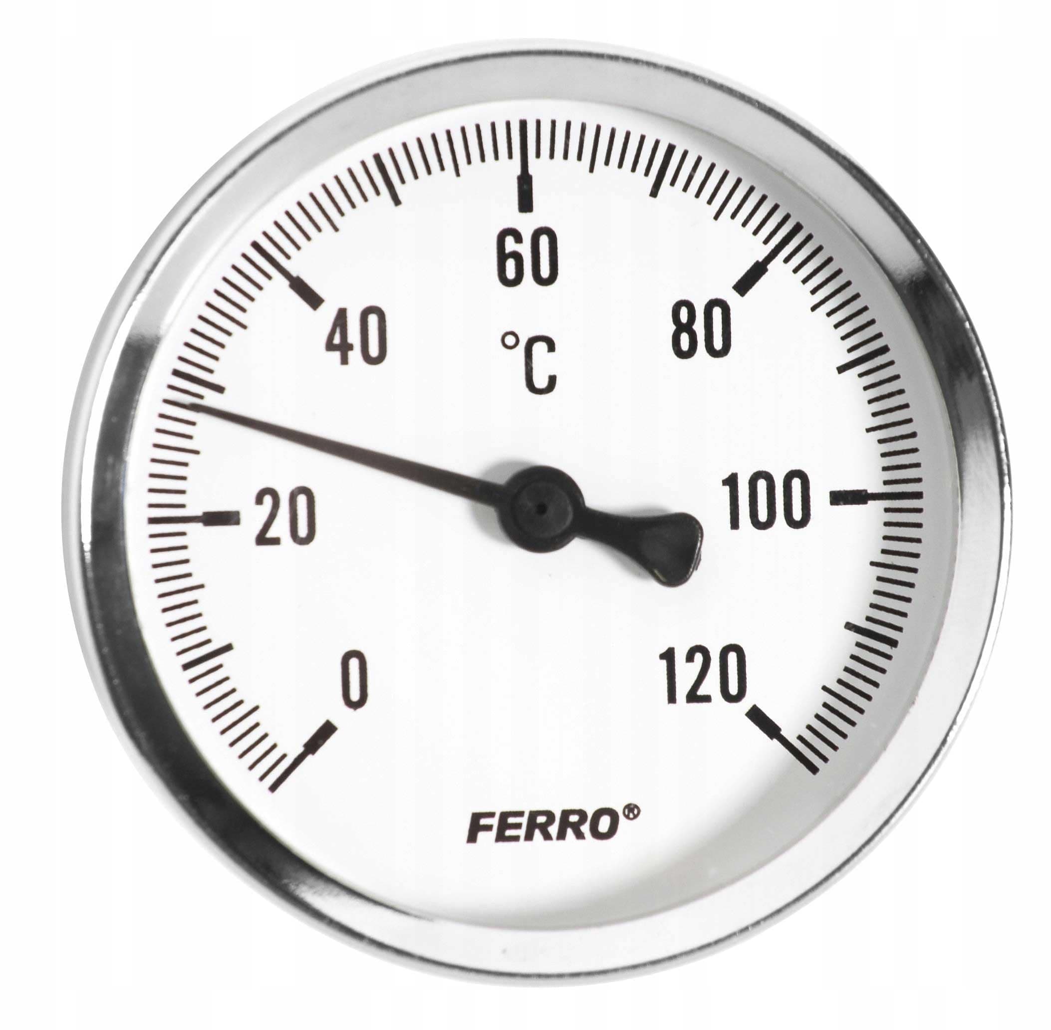 63mm 0-120C Thermo Water Oil Temperature Gauge 1/2 inch Rear Entry Thermometer