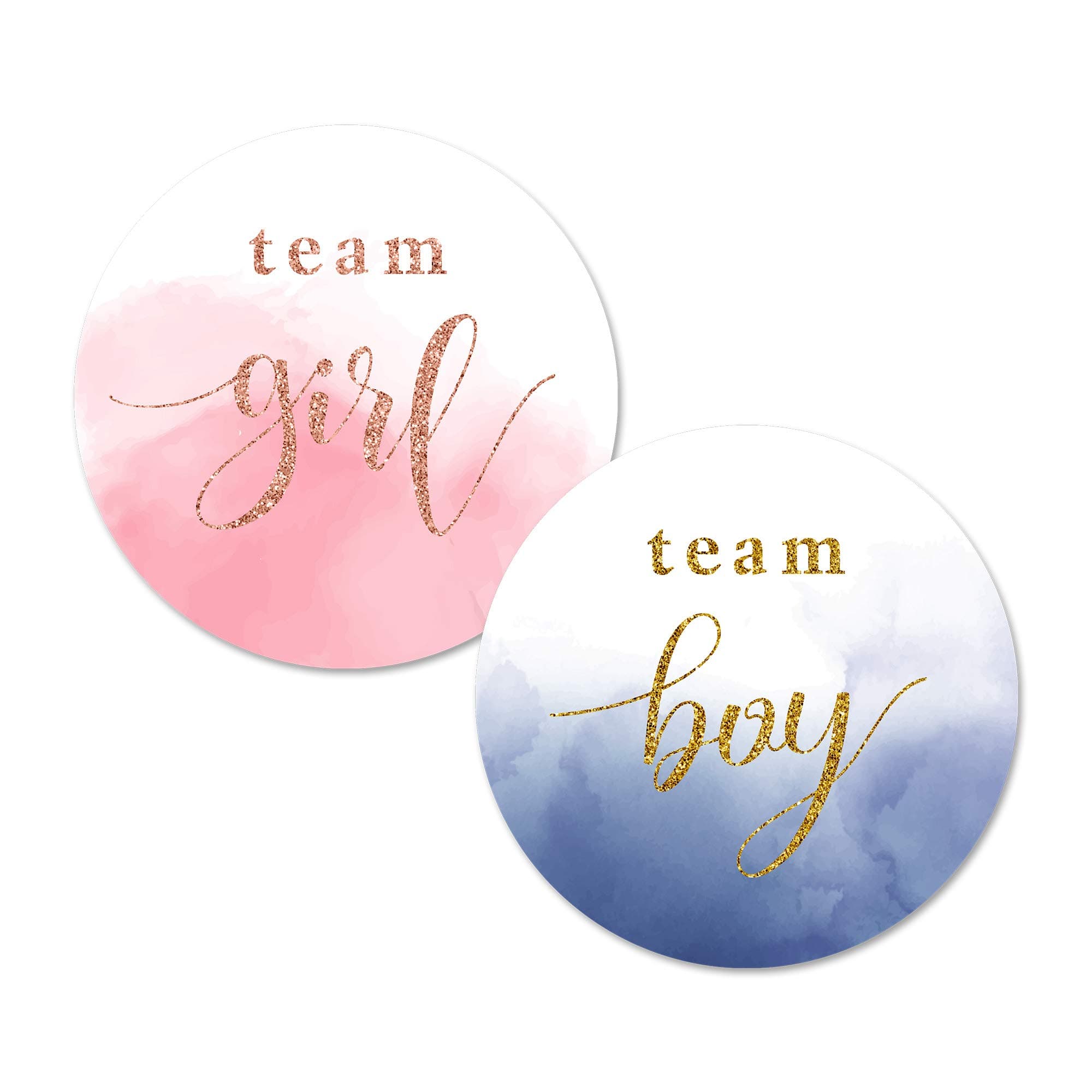 MAGJUCHE Gender Reveal Stickers (Rose/Gold/Navy, 2in)