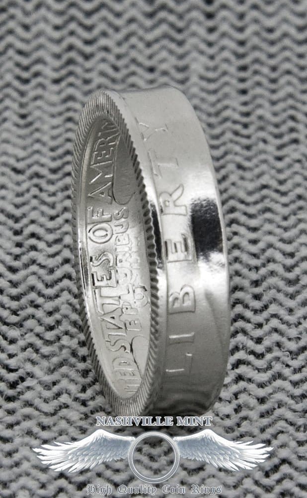 1940-1949 Silver Quarter Coin Ring Made by Hand Washington Quarter Dollar Coinring Wedding Band Sizes 3-13 1940,1941,1942,1943,1944,1945,1946,1947,1948, & 1949 Men & Women