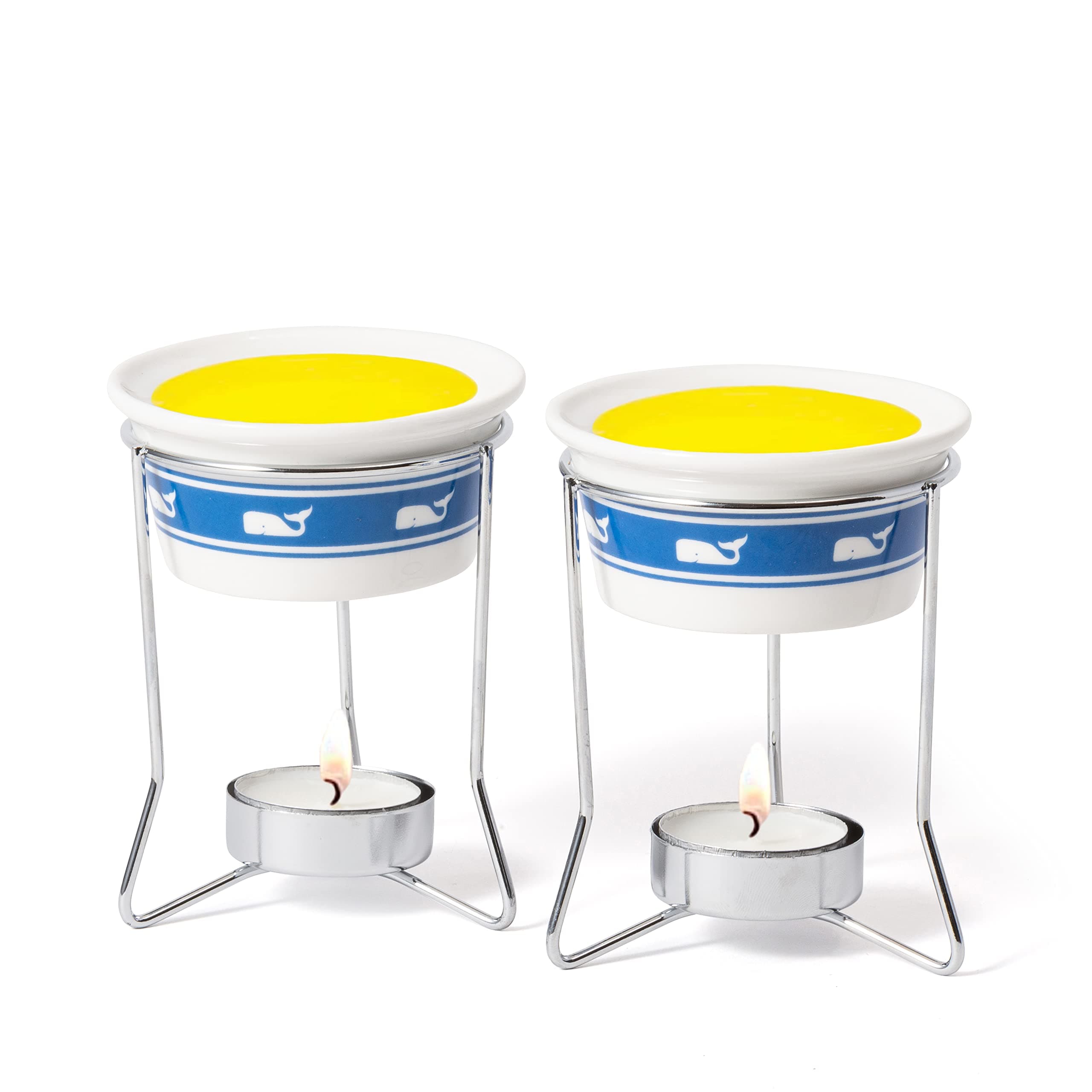 Nantucket Seafood Whale Butter Warmers, Ceramic, Set of 2,White