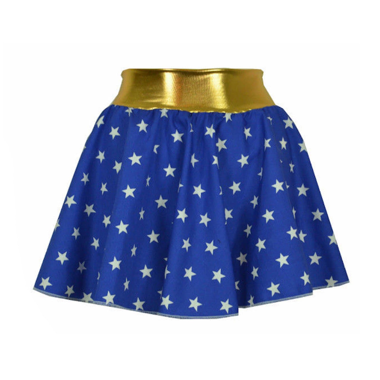 Children Wonder Women Skirt 12" Length (6-9 (Waist 22inch)) Blue