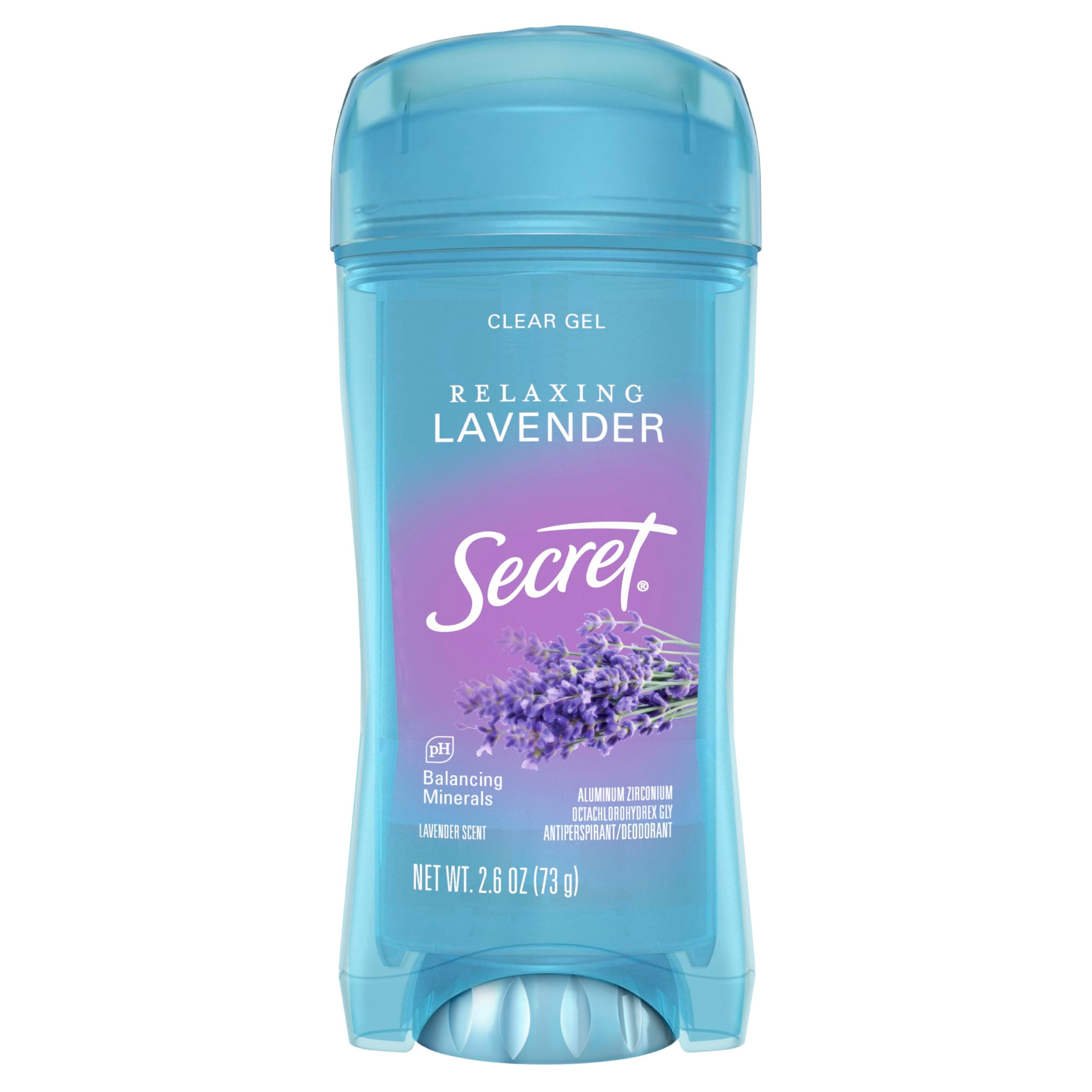 Secret Fresh Antiperspirant Deodorant for Women, 72hr Breathable Sweat & Odor Protection, Instant Freshness & Gentle, PH Balancing Minerals, Clear Gel, Relaxing Lavender Scent, 2.6 oz