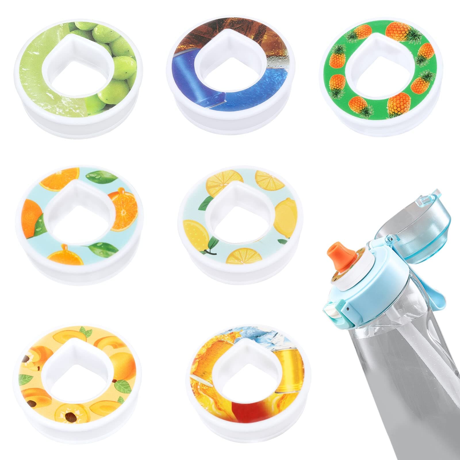Foreverup Flavour Pods Pack for Air Up Water Bottle, 7PCS Air Up Flavour Pods, Air Water Bottle Flavour Pods Pack, 0 Sugar 0 Calorie Flavours Fruit Taste Pods (7 Flavors, No Bottle)