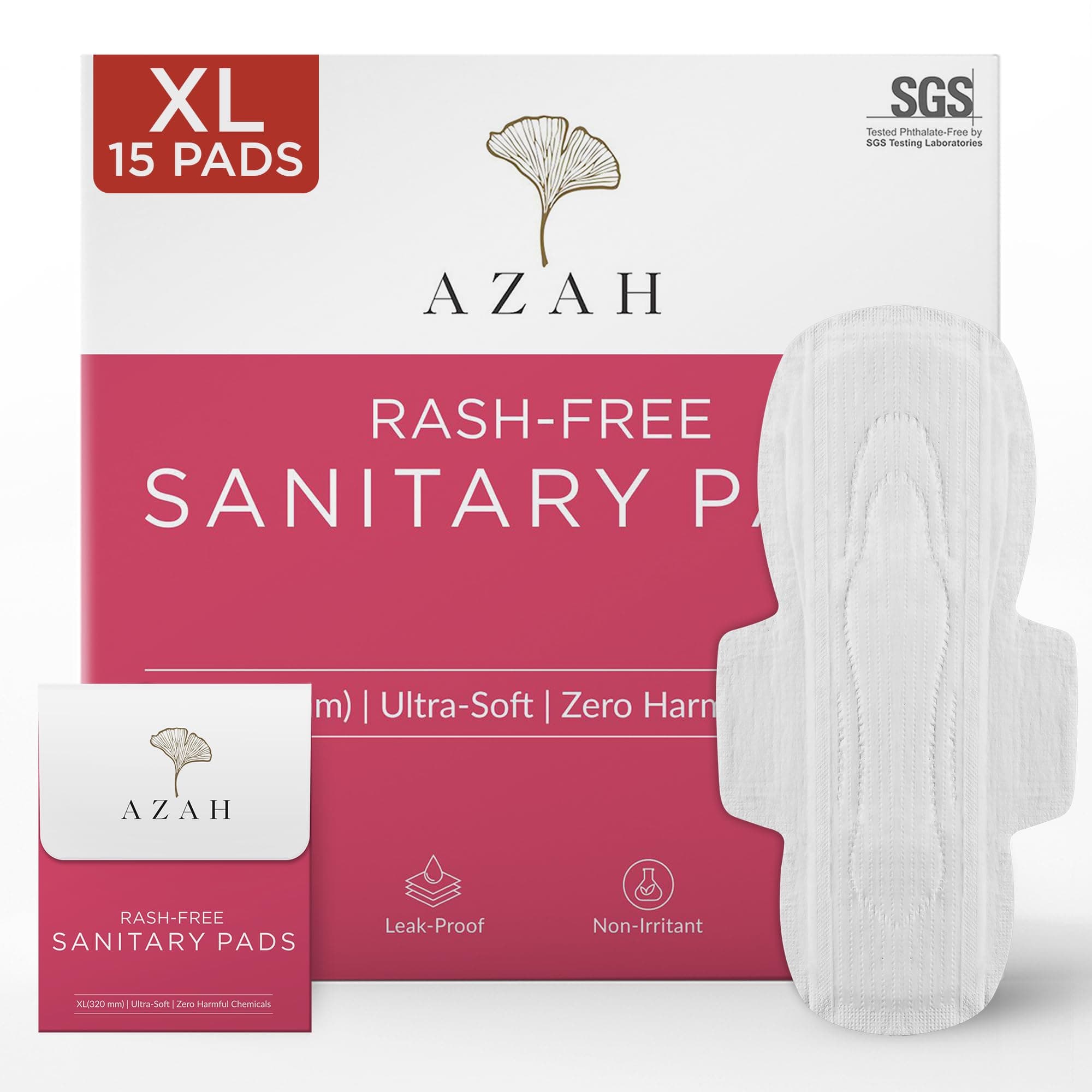Ultra-soft Organic Sanitary Pads (Box of 15, XL)
