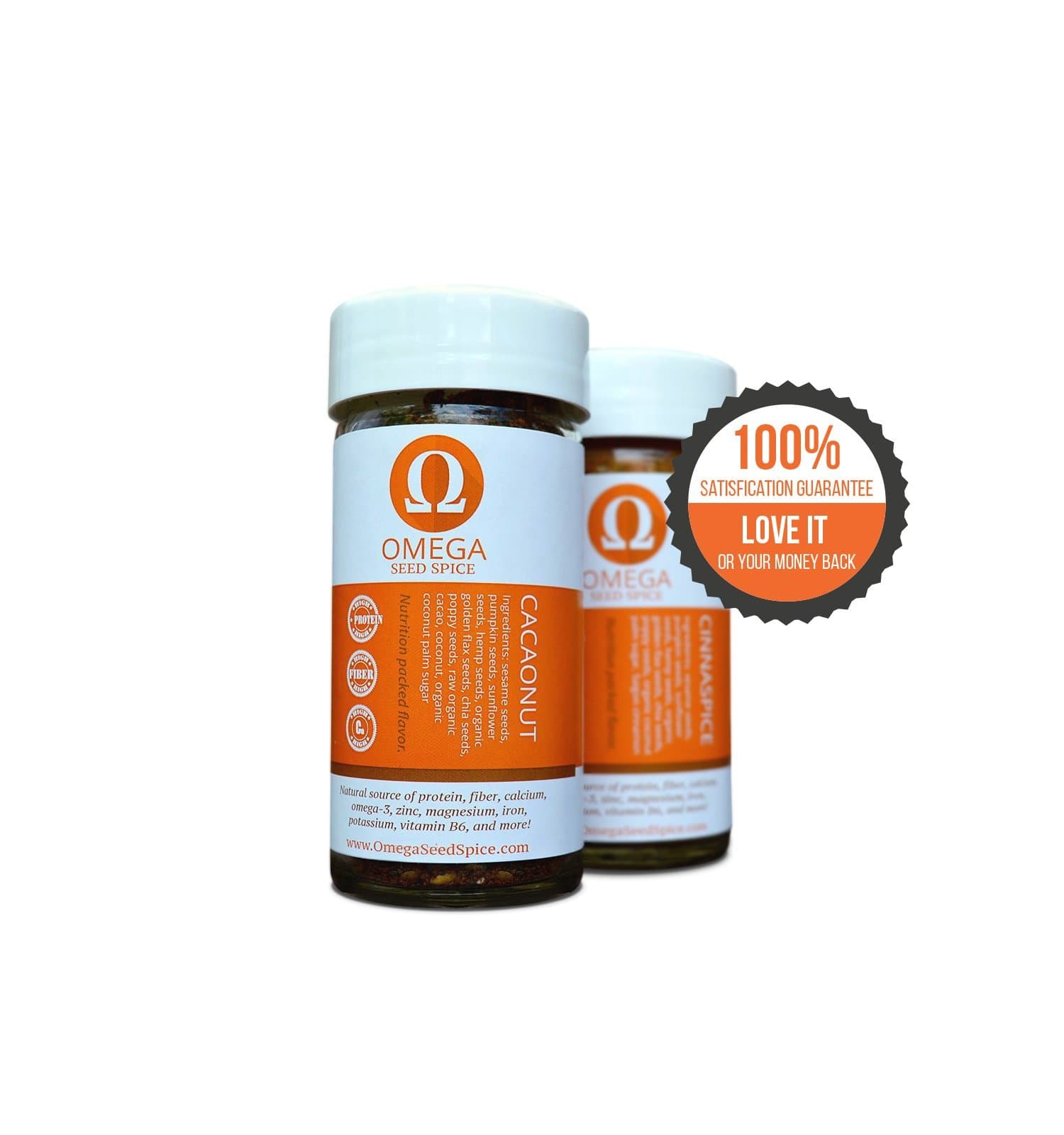 2 Pack - Omega Seed Spice™ Seed-based Superfood Sweet Seasoning - Set of Cacao & Cinnamon - - Nutrition-packed Flavor - High In Protein, Fiber, Essential Vitamins, Minerals & Amino Acids