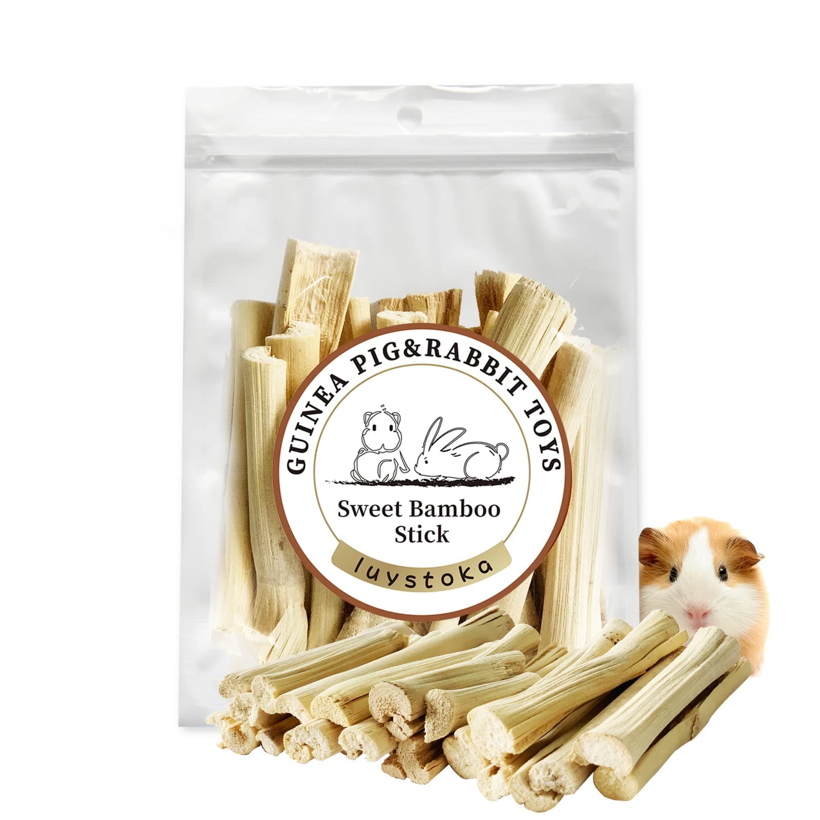 Bamboo Chews for Rabbits Bamboo Sticks Molar Toys for Rabbit Snacks Guinea Pig Rat Chew Toys Chinchillas Treats Hamsters Squirrel Stick Bunny Toys