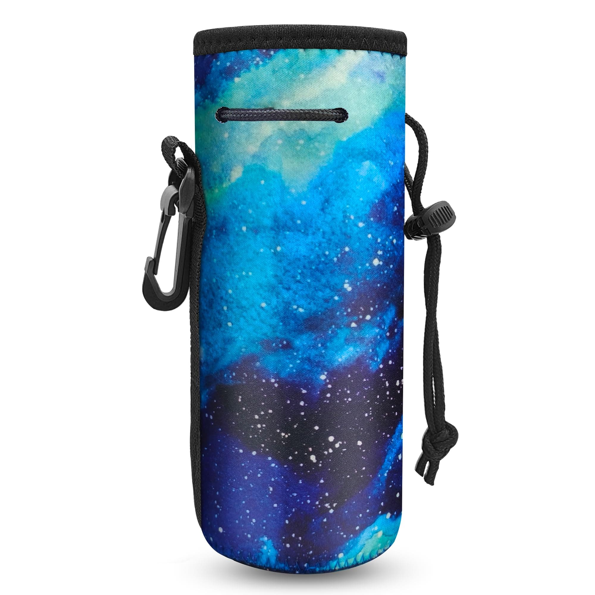 Water Bottle Carrier,Insulated Neoprene Water Gym Travel bottle Holder Bag Protector Sleeve Case Pouch Cover 0.6L or 0.75L, Great for Stainless Steel Bottles (Blue star)