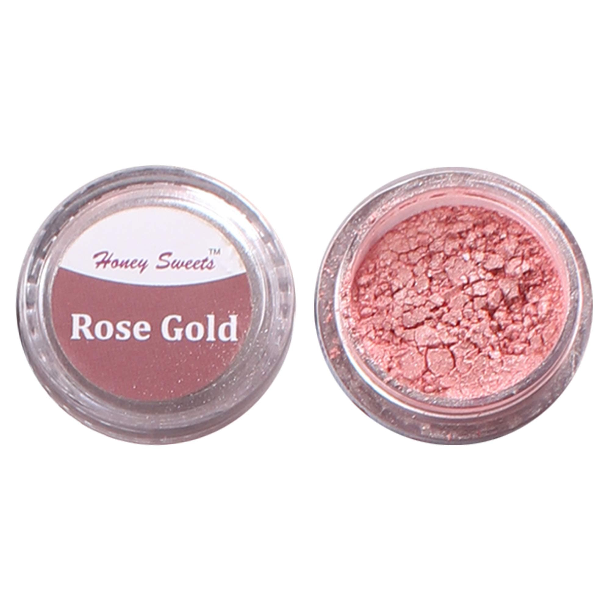 Honey Sweets Edible Luster Dust for Painting on Cakes and Chocolates (4.25 Grams, Rose Gold)