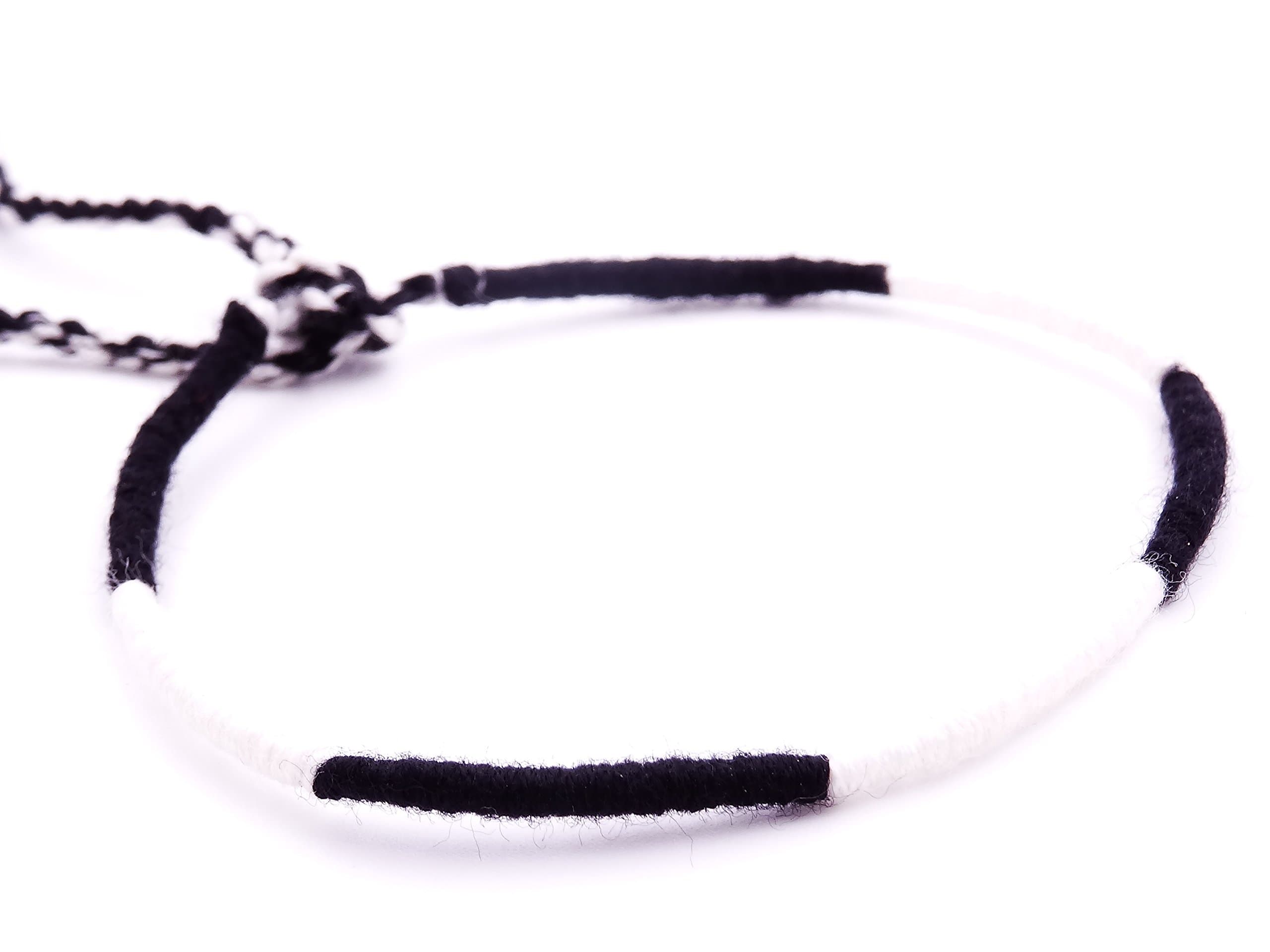 Brazilian bracelet for Friendship Lucky Charm Macramé Friendship Cotton Black White Rose