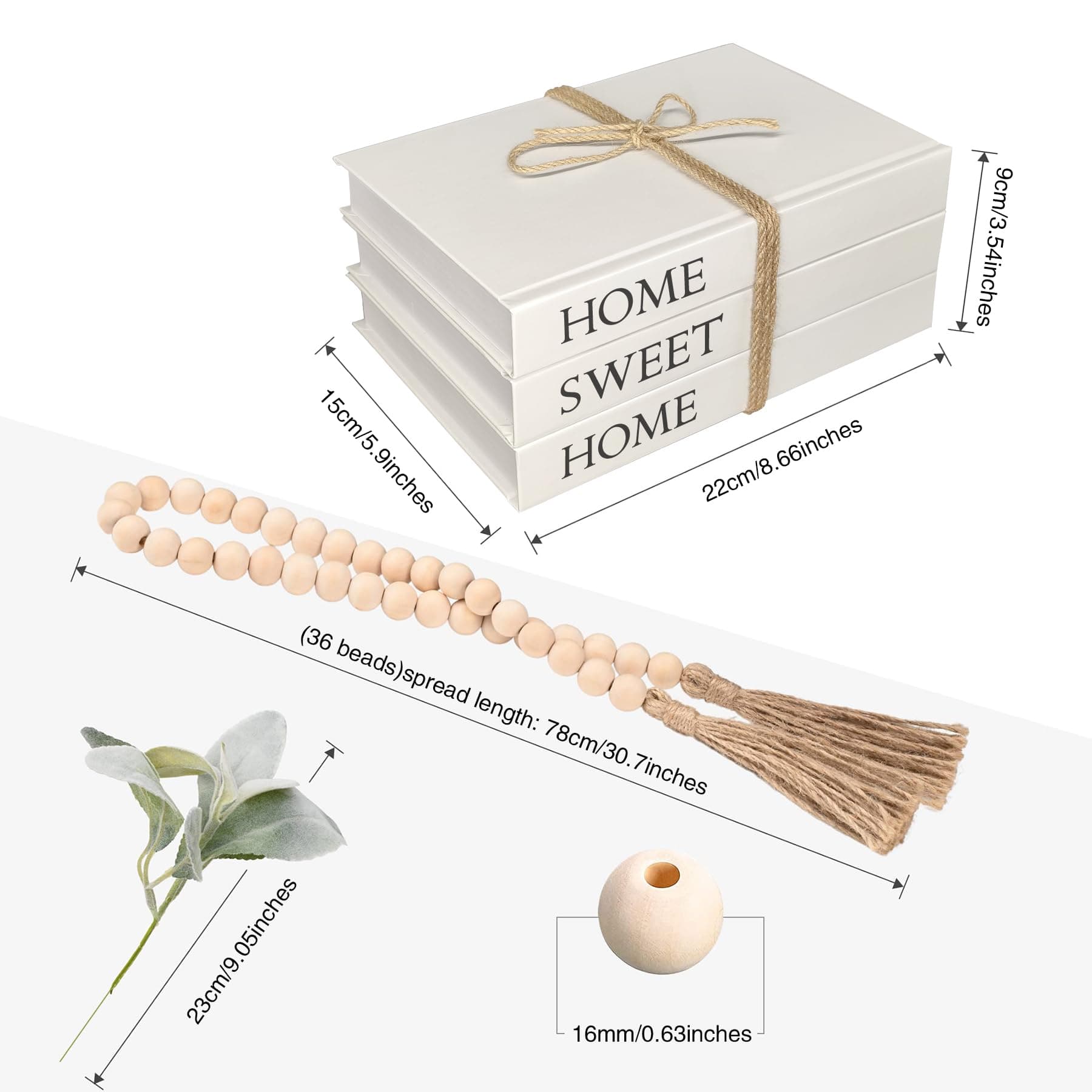 Decorative Books for Home Decor Living Room, White Table Decor Blank Books for Coffee Table, Hardcover Faux Books for Decoration, Designer Books Decor for Mantle Decor, Shelf, Farmhouse