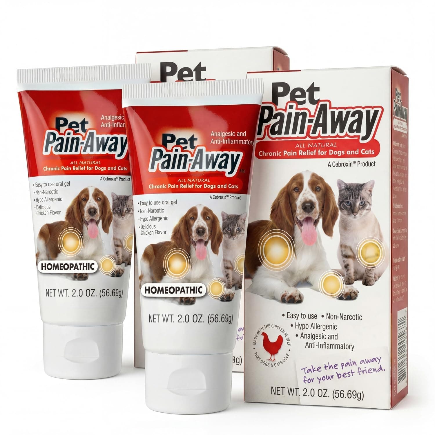 Pet Pain Away All Natural Dog Arthritis Pain Relief, Cat Pain Relief, Dog Pain Relief Anti Inflammatory, Dog Joint Pain Relief, Homeopathic Pain Reliever for Large and Small Dogs and Cats (2 oz)
