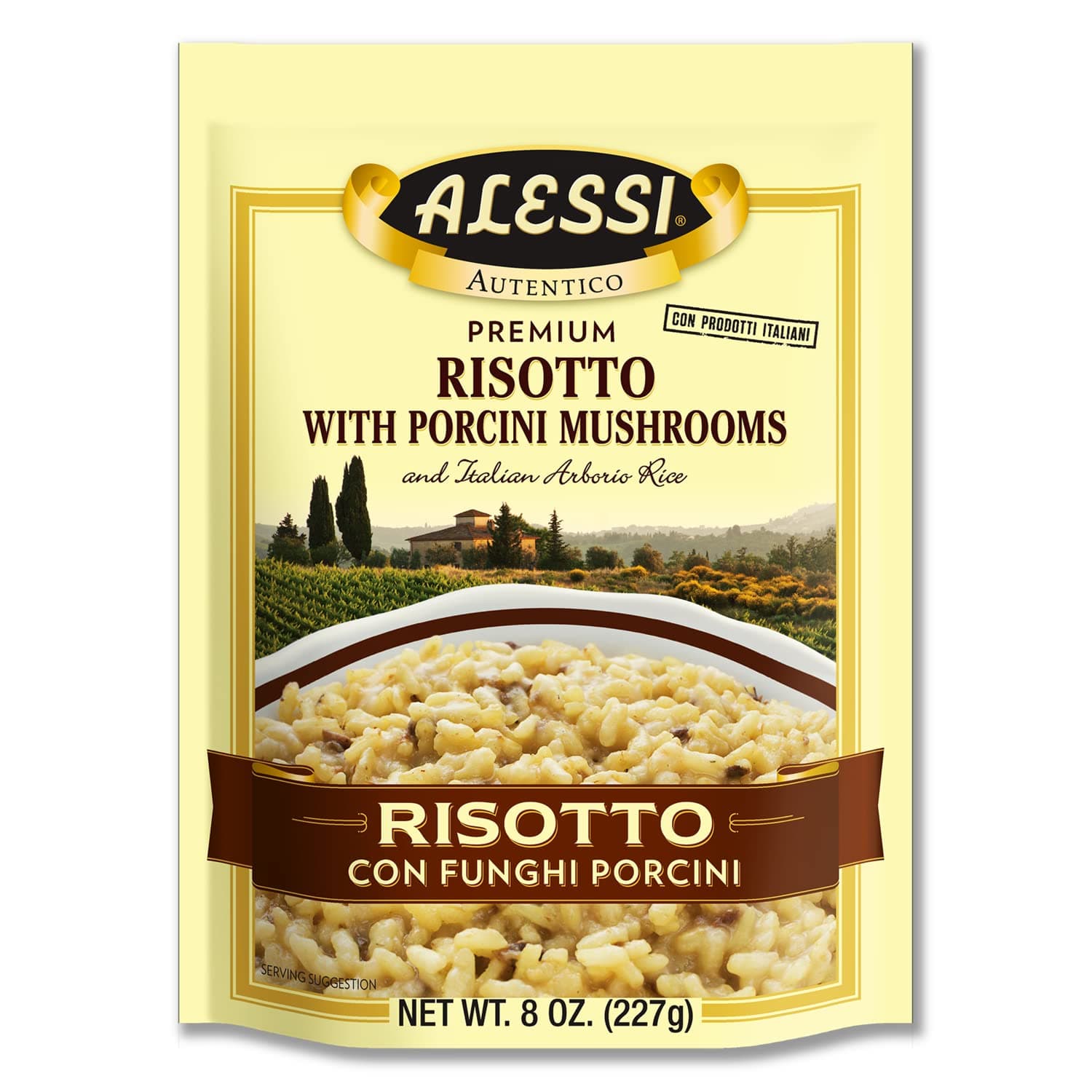 Autentico, Premium Seasoned Risotto, Italian Arborio Rice, Easy to Prepare, 8oz (Porcini Mushroom, Pack of 6)