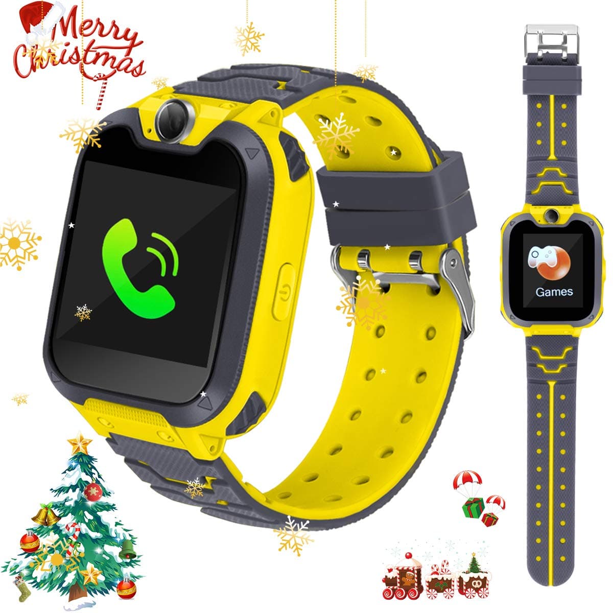 Kid Smart Watches Phone Game Watch for Boys Girls Touch Screen with Phone Call Voice Chat Camera Album Clock Calculator Music Game Gifts to Children's Growth (Blue)