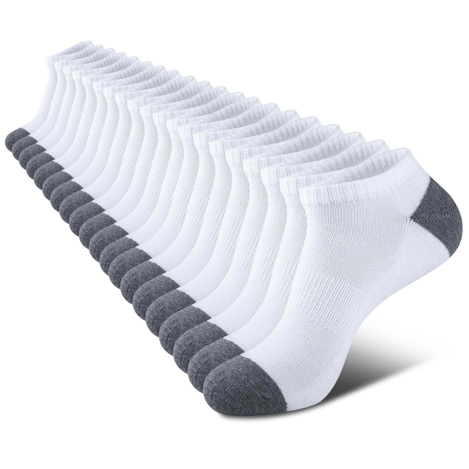 10 Pairs Mens Cushion Ankle Socks Men 10 Pack Low Cut Comfort Breathable Casual Socks