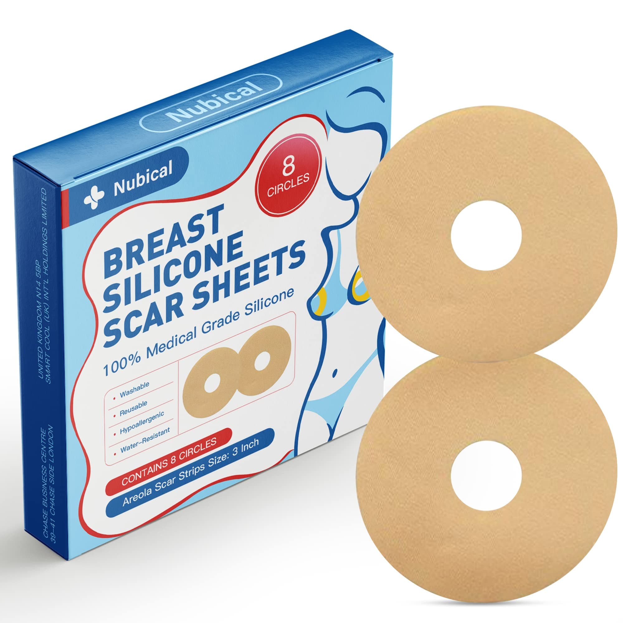 Medical Silicone Scar Sheets 8 Pack, Breast Scar Treatment After Surgery, Post Surgery Supplies Scar Removal Sheets，Breast Reduction After Surgery for Scars