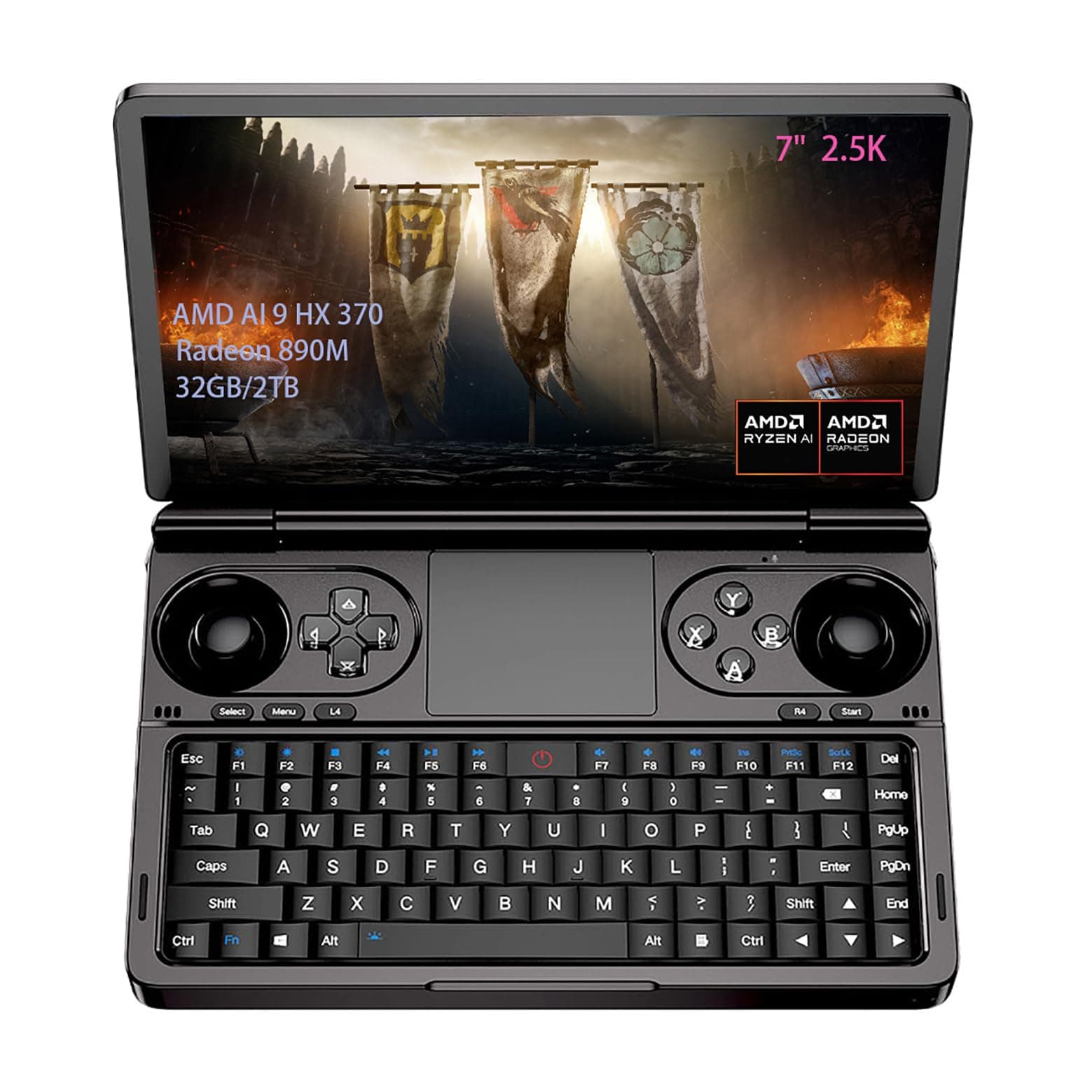 GPD WIN Mini 2025 Handheld Game Console, 7" Touchscreen Gaming PC Mini Laptop Gamepad UMPC Win11 [AMD Ryzen AI 9 HX 370 32GB RAM/2TB M.2 NVMe SSD]