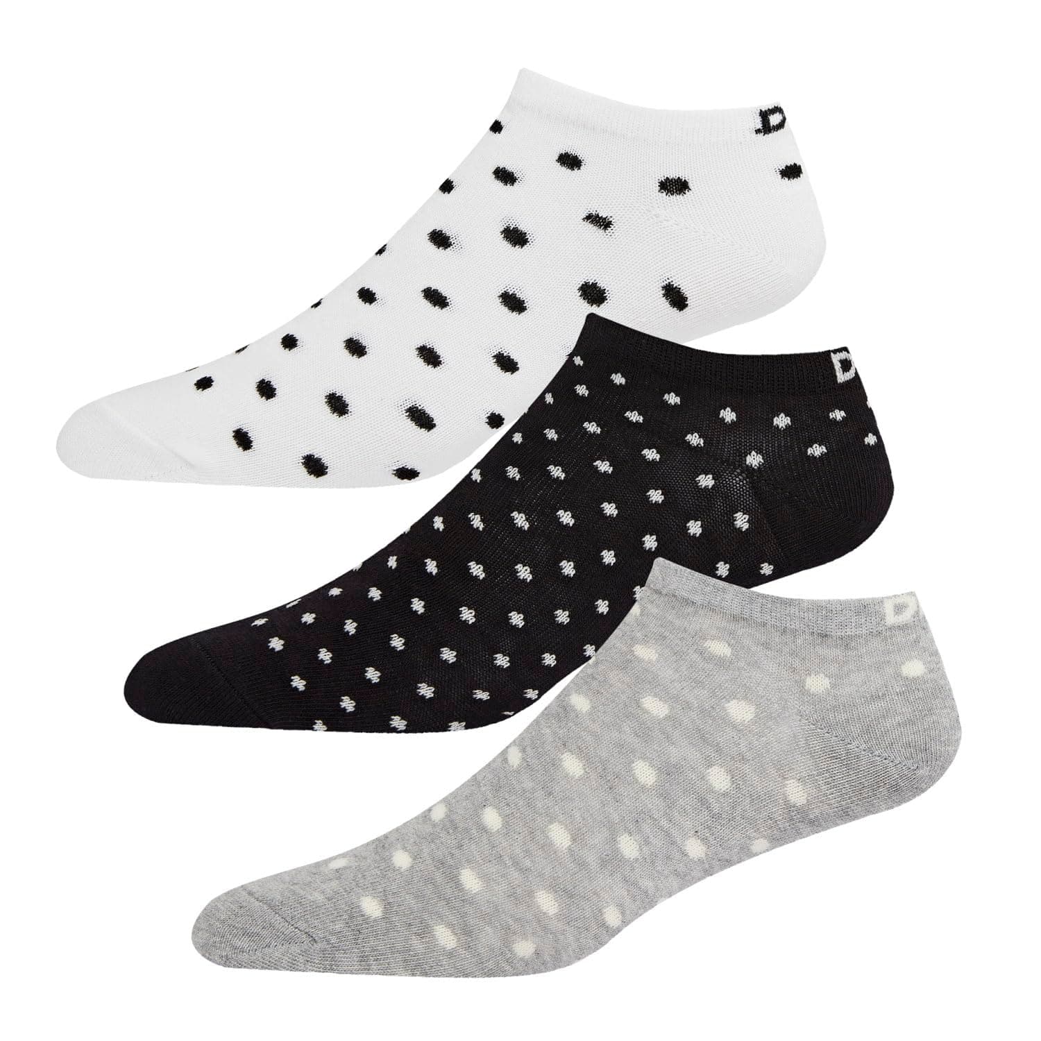 Women's Ankle Socks, Ladies Designer Cotton Socks, Size 4-7 Multipack, Pack of 3,