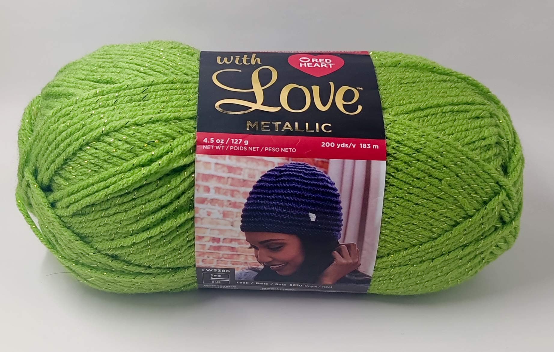 RED HEART with Love Metallic Yarn, Lime