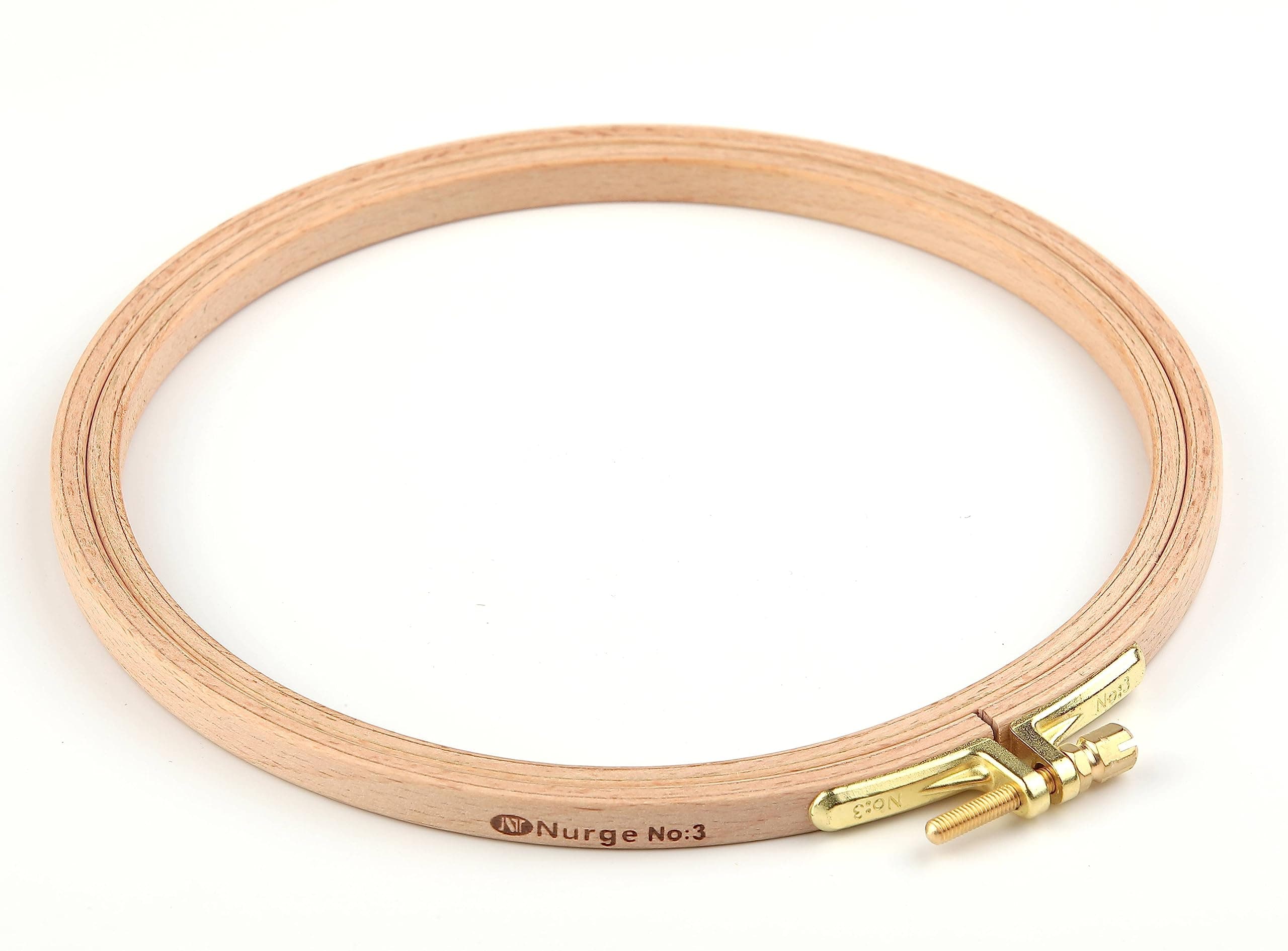 Nurge Premium Beech Wood Gold Clasp Embroidery Hoop 8mm (160mm = 6.29" ~ Approx 6")