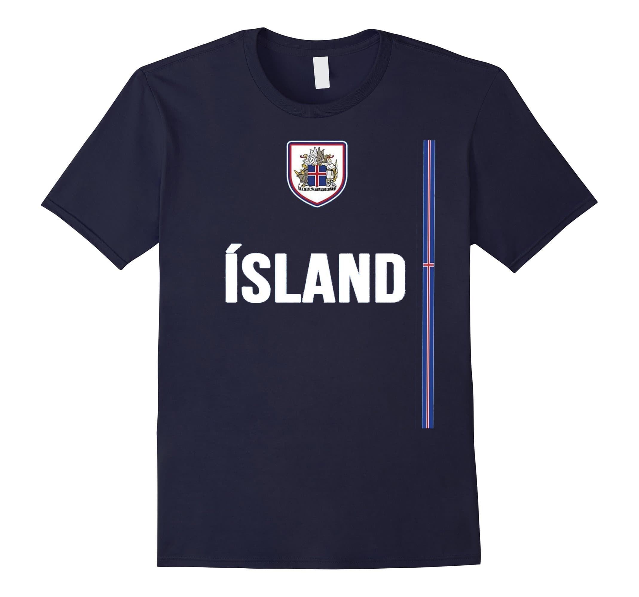Men's Iceland National Sports Jersey - Icelandic Football Tee Large Navy