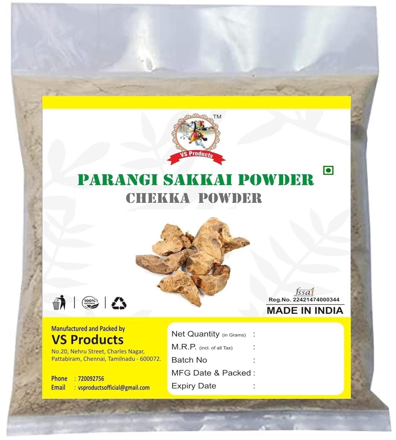 VS Products Parangi Sakkai Powder,850g,Chaina root,Chobchini, Madusnuhi, Flying chuck, Chekka powder,(pack of 8 x 100g, pack of 1 x 50g)