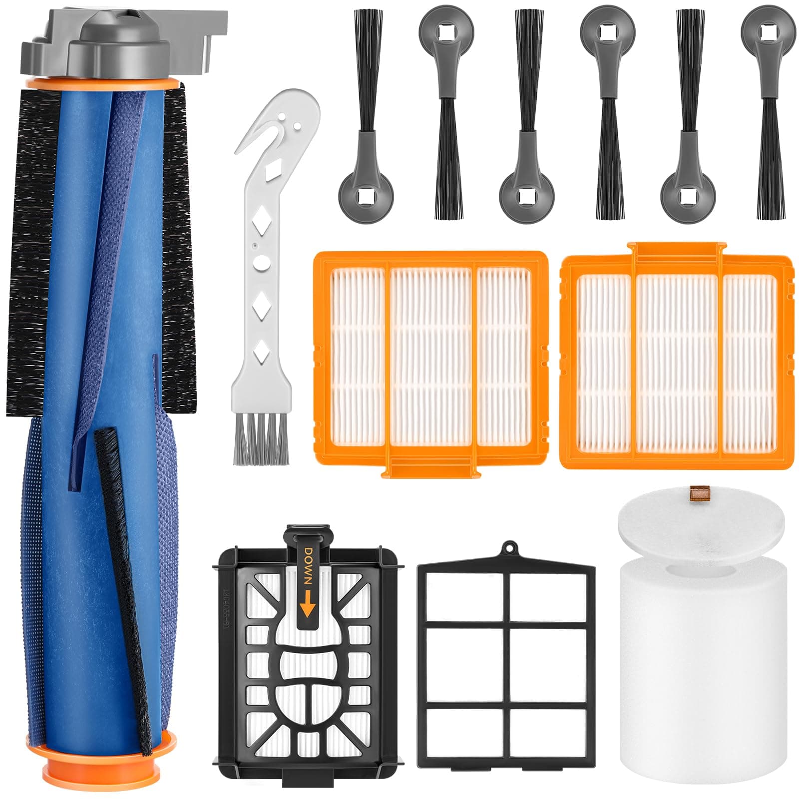 Replacement Parts for Shark AI AV2501S AV2501AE RV2502AE RV2520AOUS AV2510AOUS AV2511AE RV2610WA RV2610WD Accessories Kit with Main Brush, Filters, Foam Filters, PrFilte, Side Brushes, Replacement