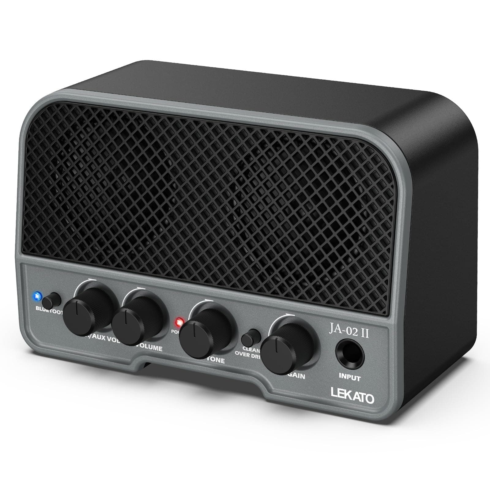 JA-02 II Mini Guitar Amp, Dual 5W Portable Battery Powered Electric Guitar Amplifier with CLEAN/OVERDRIVER Effects Bluetooth 5.0 Practice Small Amp for Daily Practice and Music Parties (Black)