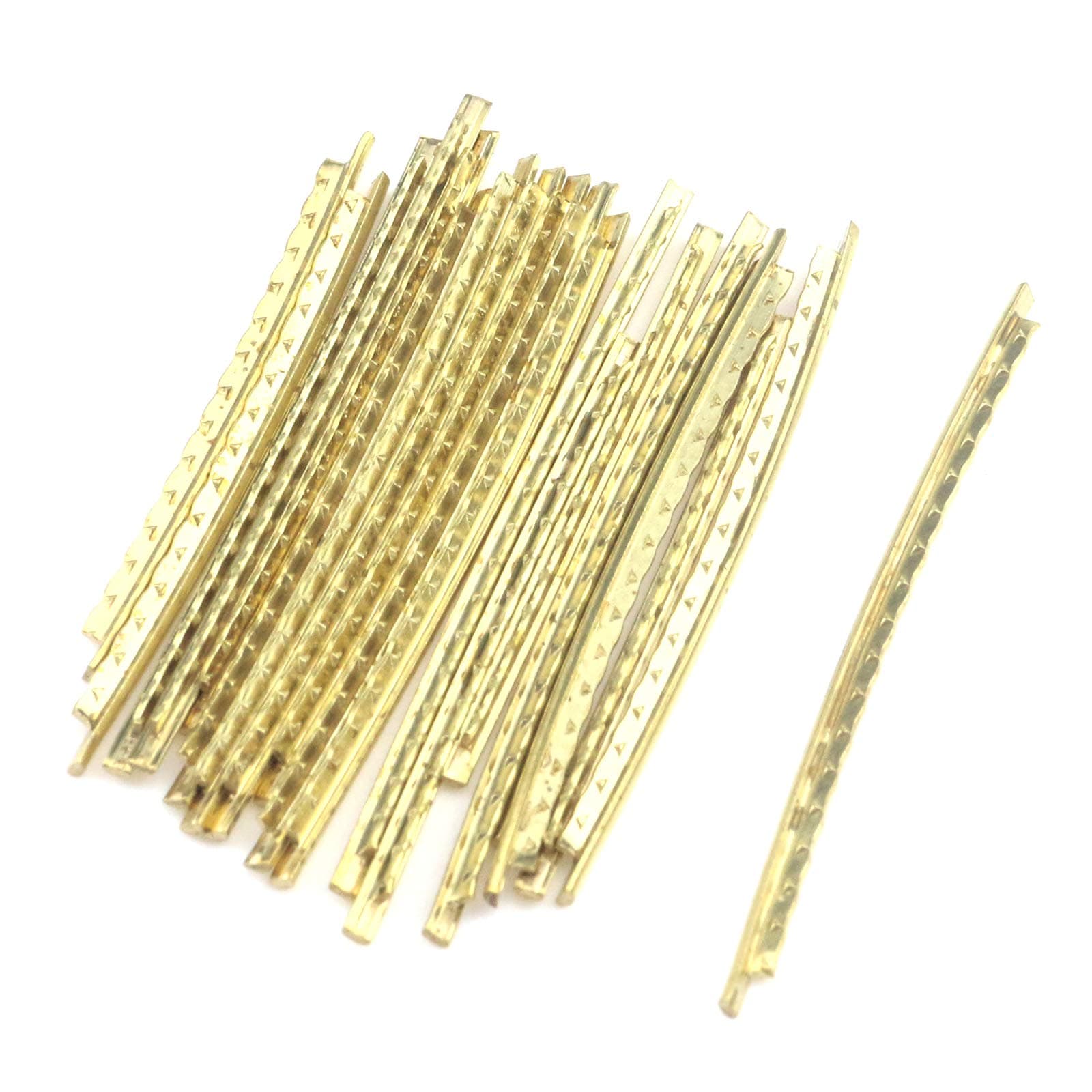Guitar Fret Wires, 2mm 20 Frets Brass Fretwire for Electric Guitar Bass Guitar Fingerboard Replacement- Gold