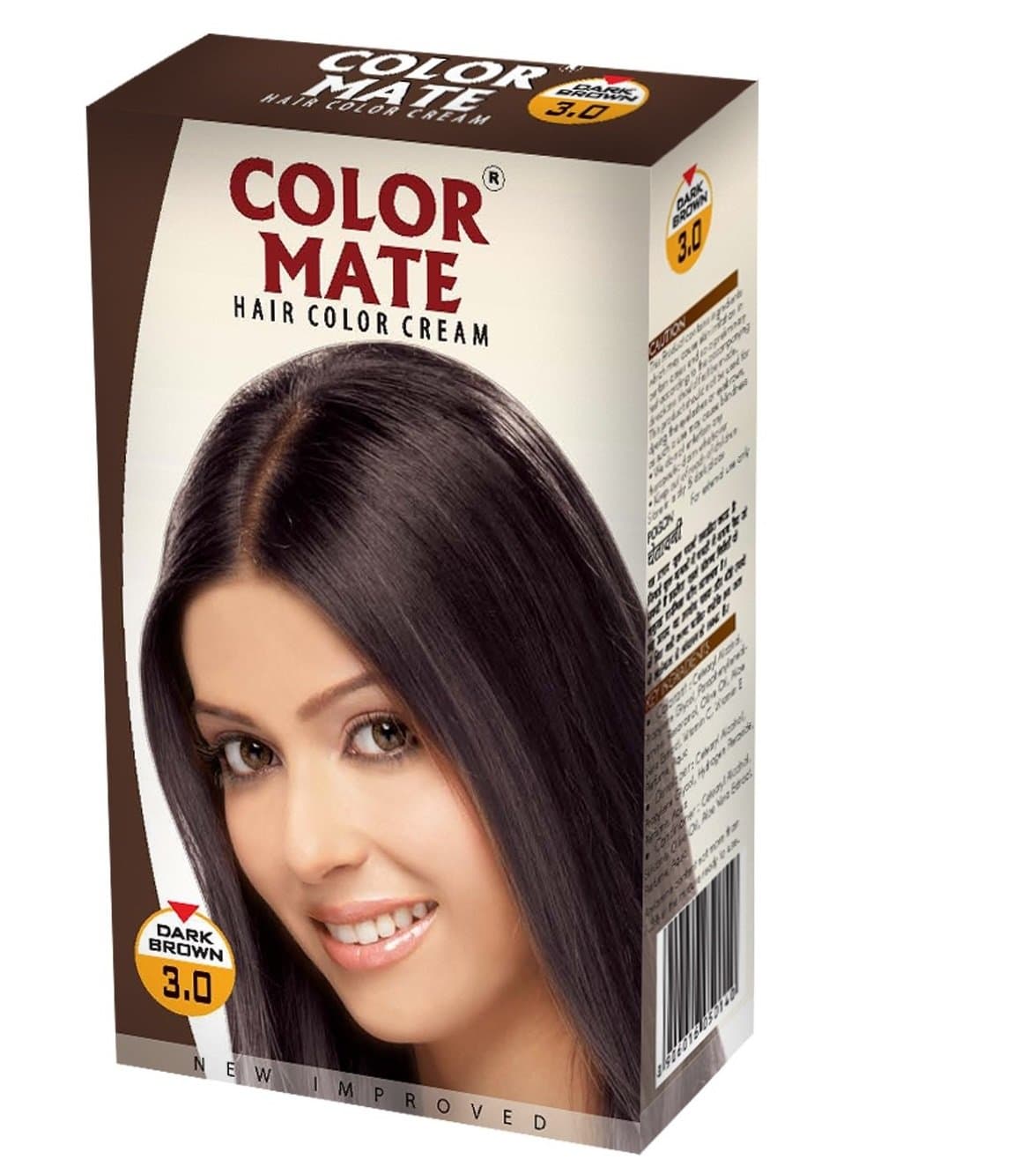 color mate hair color cream (2.0+2.0) (dark brown, pack of 2)
