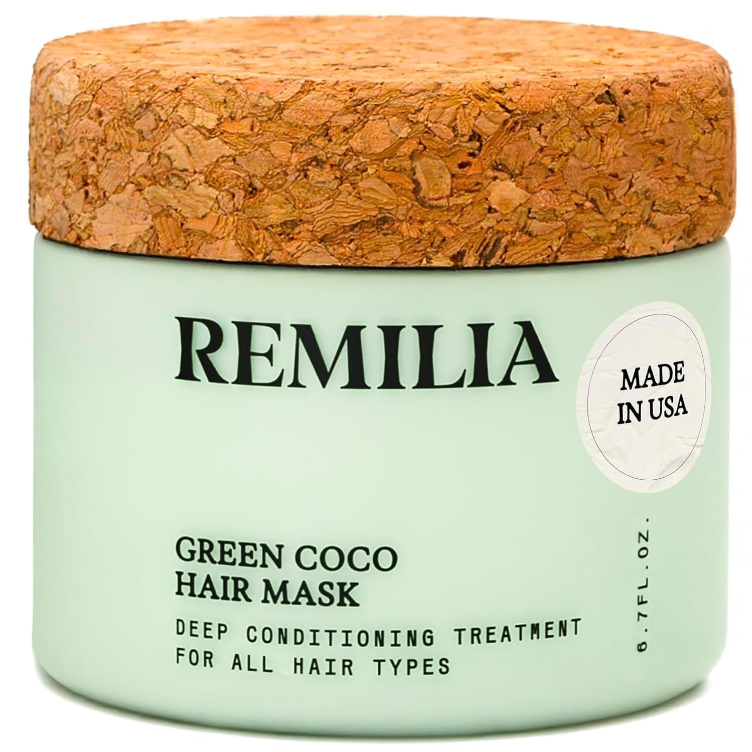 Green Coco Hair Mask with Coconut Oil, Avocado Oil, Castor Oil, Green Tea & Rice Protein, Salon-Inspired Care for Smoothness and Manageability - 200 ml - 6.7 fl oz