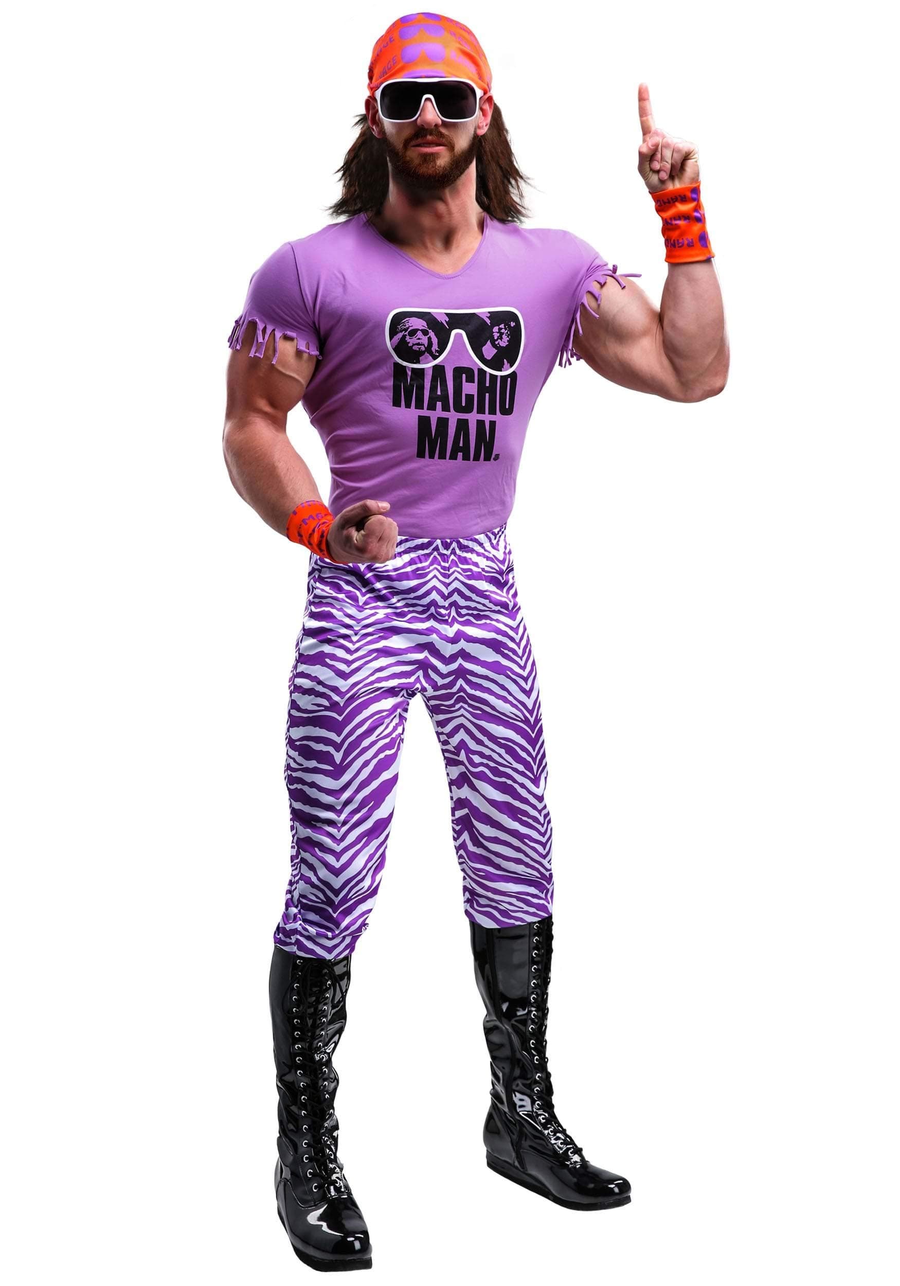 WWE Macho Man Randy Savage Costume for Adults Official Wrestling Outfit Includes Shirt, Pants, Accessories