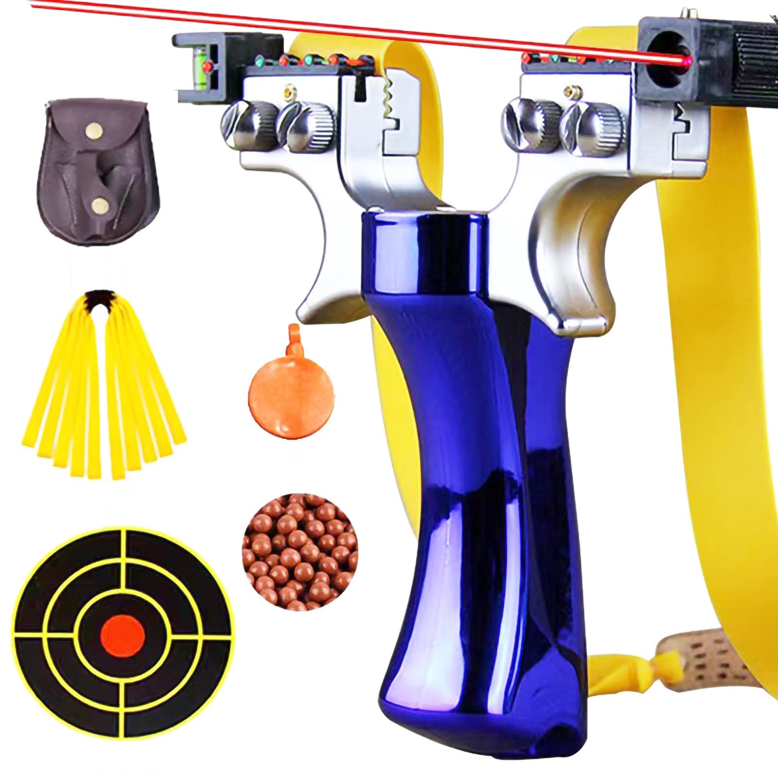 High-Precision Laser Flat Leather Slingshot Set with Laser Sight and Fast Shooting Mechanism, the Best Choice for Outdoor Hunting Enthusiasts