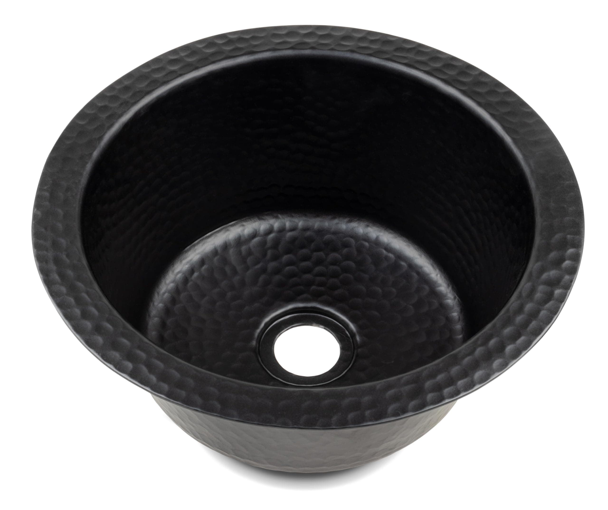 Monarch Abode Kitchen & Bar Sink – 12-inch Essex Dual Mount Drop in Bar Prep Sink, Hand Hammered Matte Black Aluminum Sinks, Drop in or Undermount Kitchen Sinks, Single Circular Dual Mount Bowl