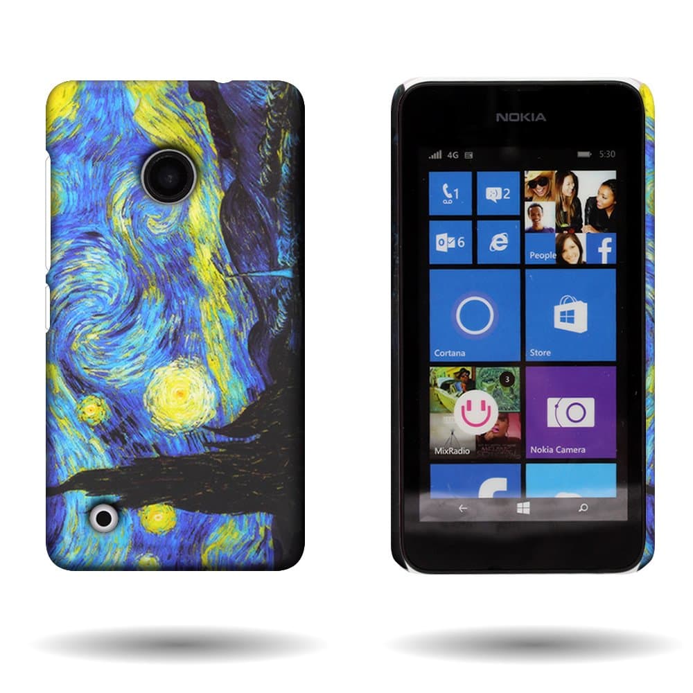 Nokia Lumia 530 Case with Art Design (Starry Night) CoverON 1pc Slim Hard Shell Back Phone Cover for Nokia Lumia 530