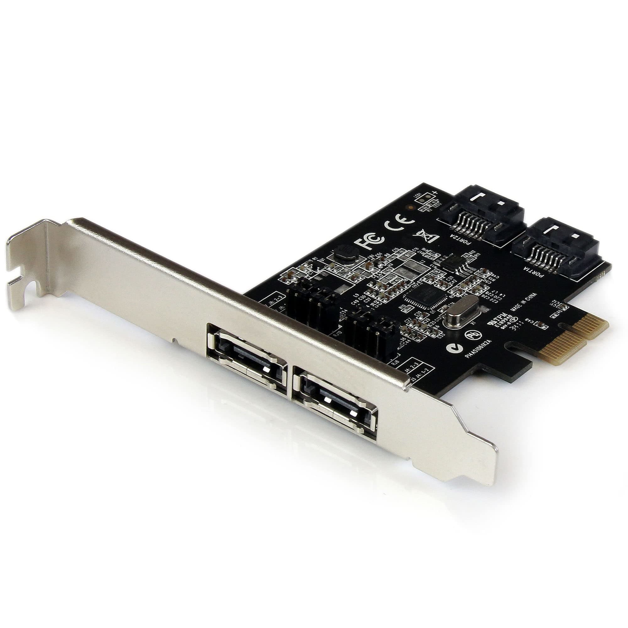 StarTech 2 Port PCI Express SATA 6 Gbps eSATA Controller Card - Dual Port PCIe SATA III Card - 2 Int/2 Ext - SATA III 6Gbps