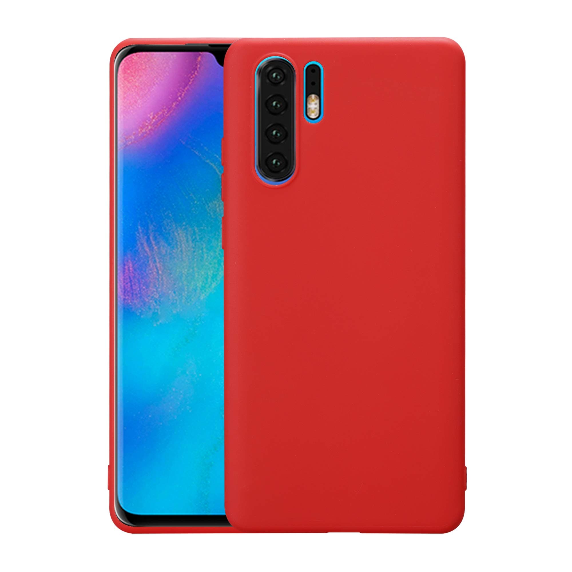 Lobwerk Case for Huawei P30 Pro Cover 6.4 Inch Ultra Slim Phone Protection Sleeve of TPU Shock Proof Extra Dureable Red
