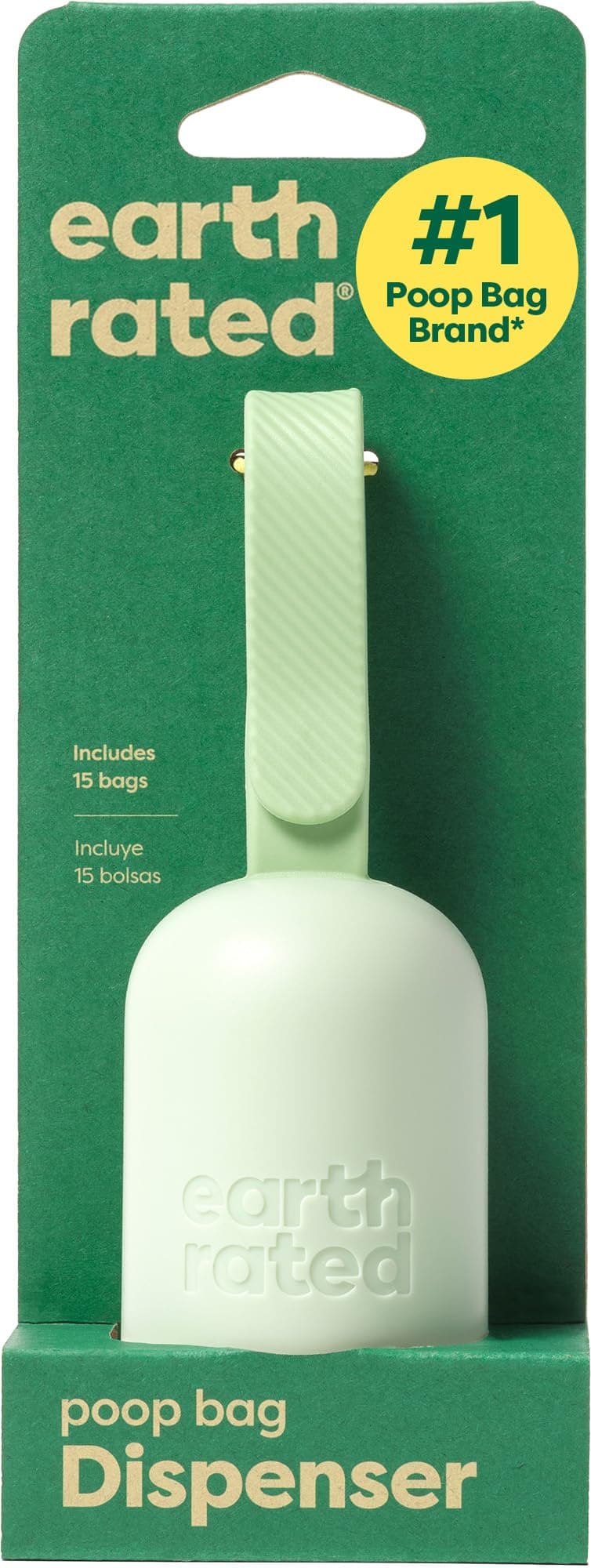 Earth Rated Poop Bag Dispenser with 15 Unscented Bags