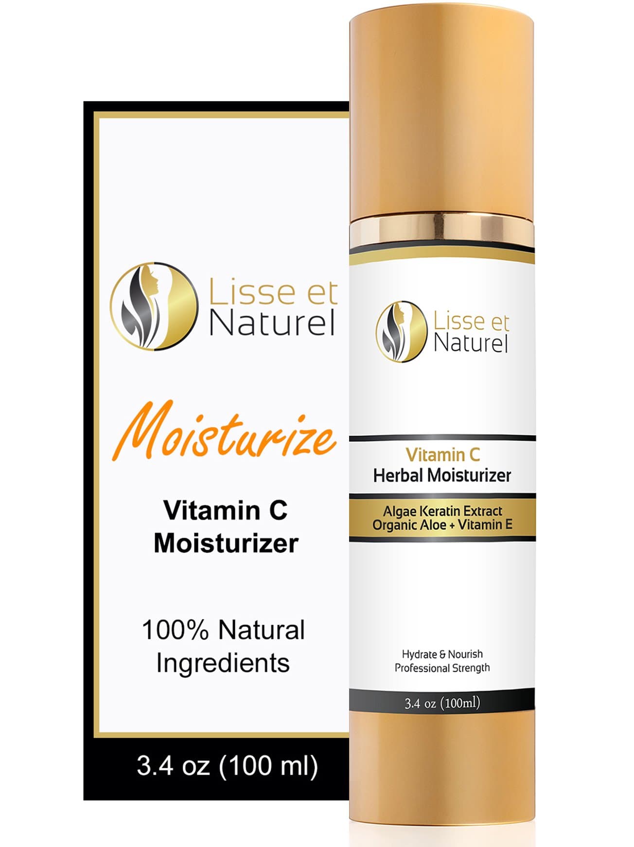 Vitamin C Facial Moisturizer - Contains Powerful Vitamin C & Algae Keratin Extract For Superior Moisturizing & Antioxidant Benefits Large 3.4 OZ Size