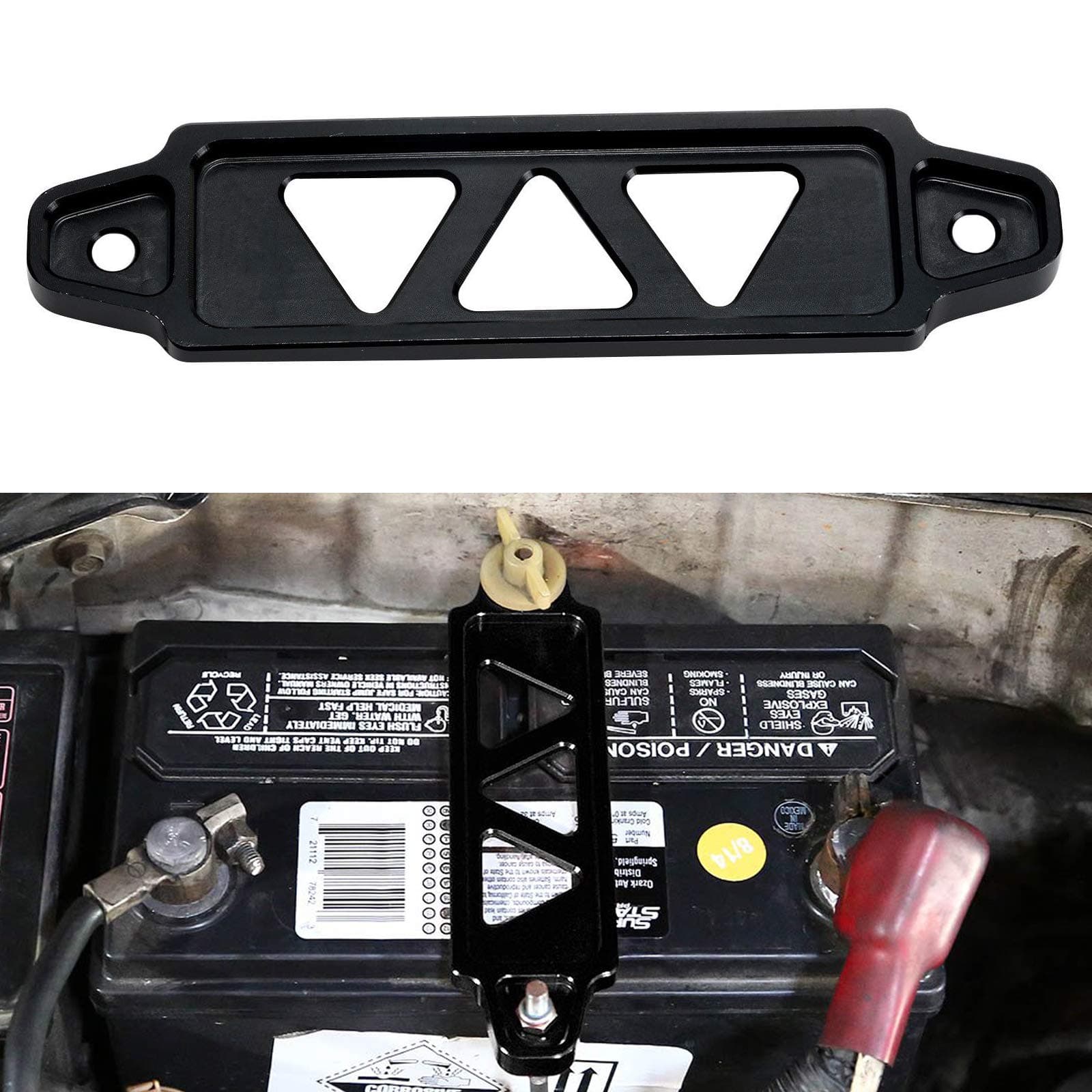 140mm Billet Aluminum Car Battery Tie Down Bracket Mount Holder For HONDA CIVIC ACURA CRX S2000 Integra EG EK DC2